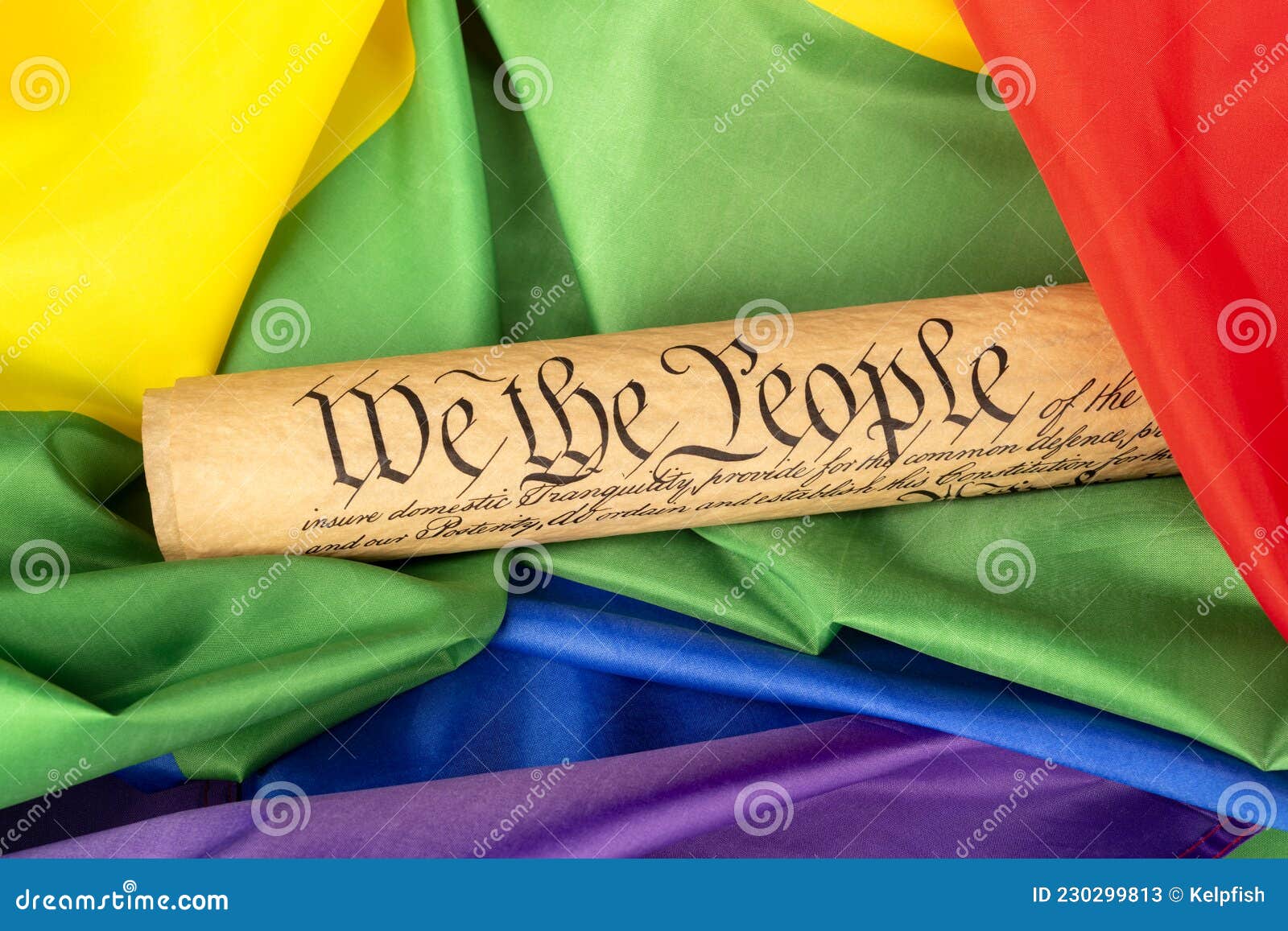 constitution on rainbow flag