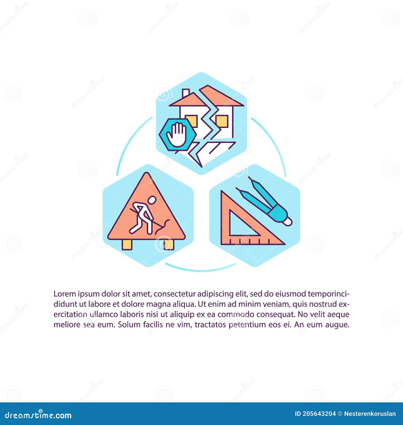 Constructing Earthquake Resistant Structures Concept Icon With Text Stock Vector Illustration Of Isolated Building 205643204