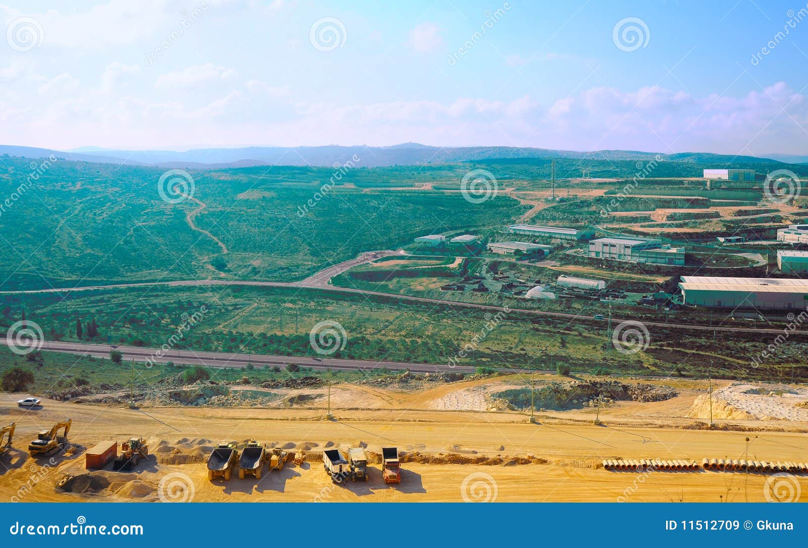 Construction Area stock image. Image of sand, green, architecture