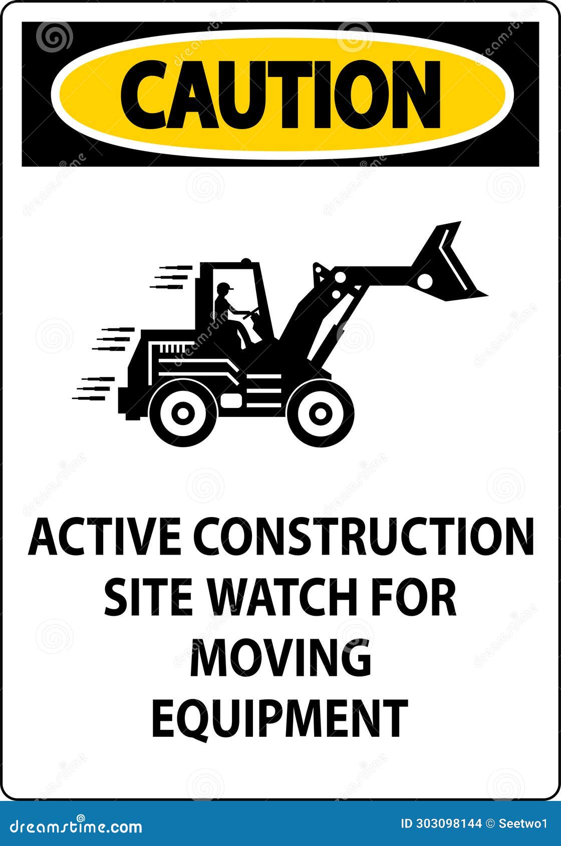 Construction Area Sign Caution Active Construction Site, Watch for