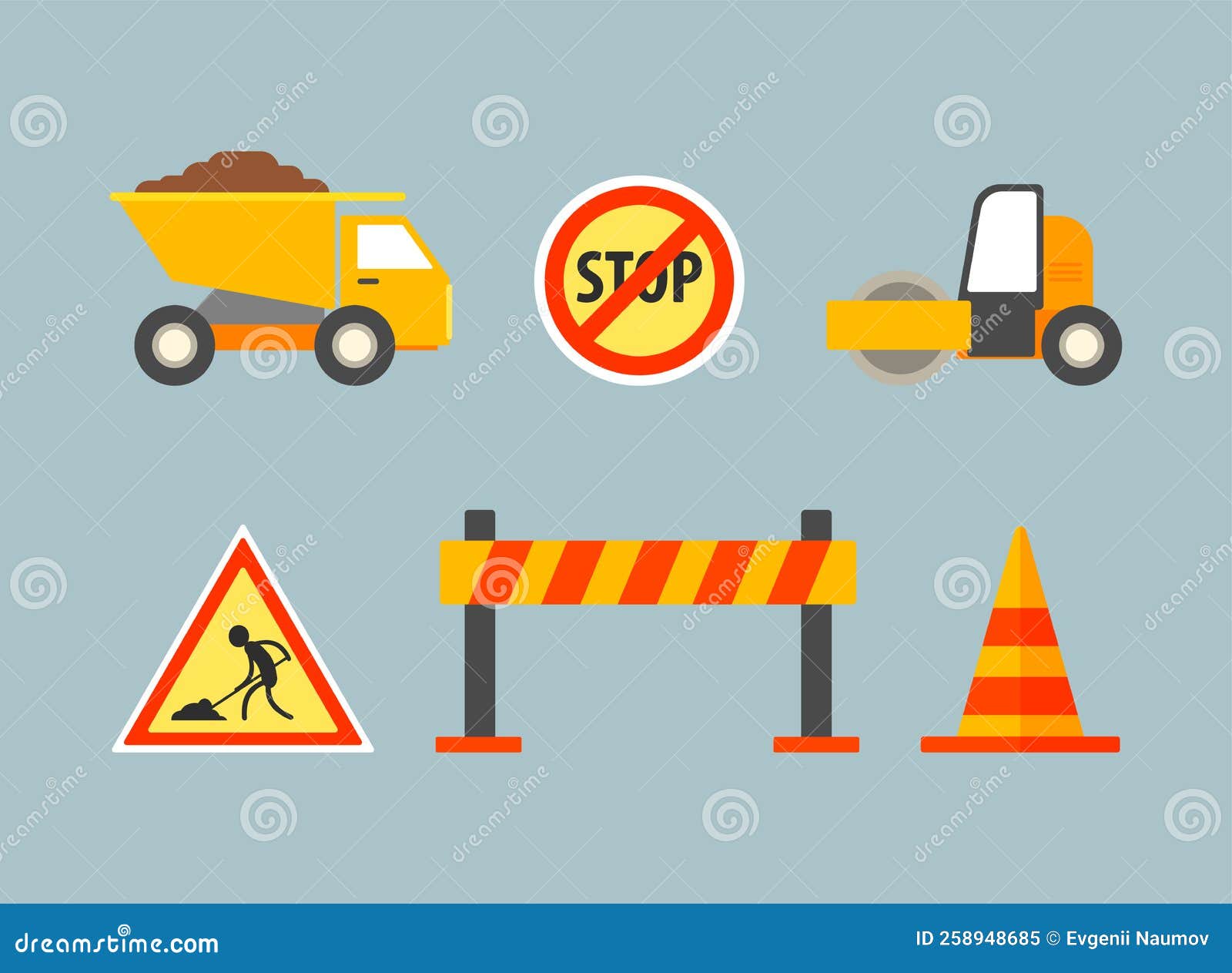 Construction Area Signs Vector Illustration | CartoonDealer.com #12636564