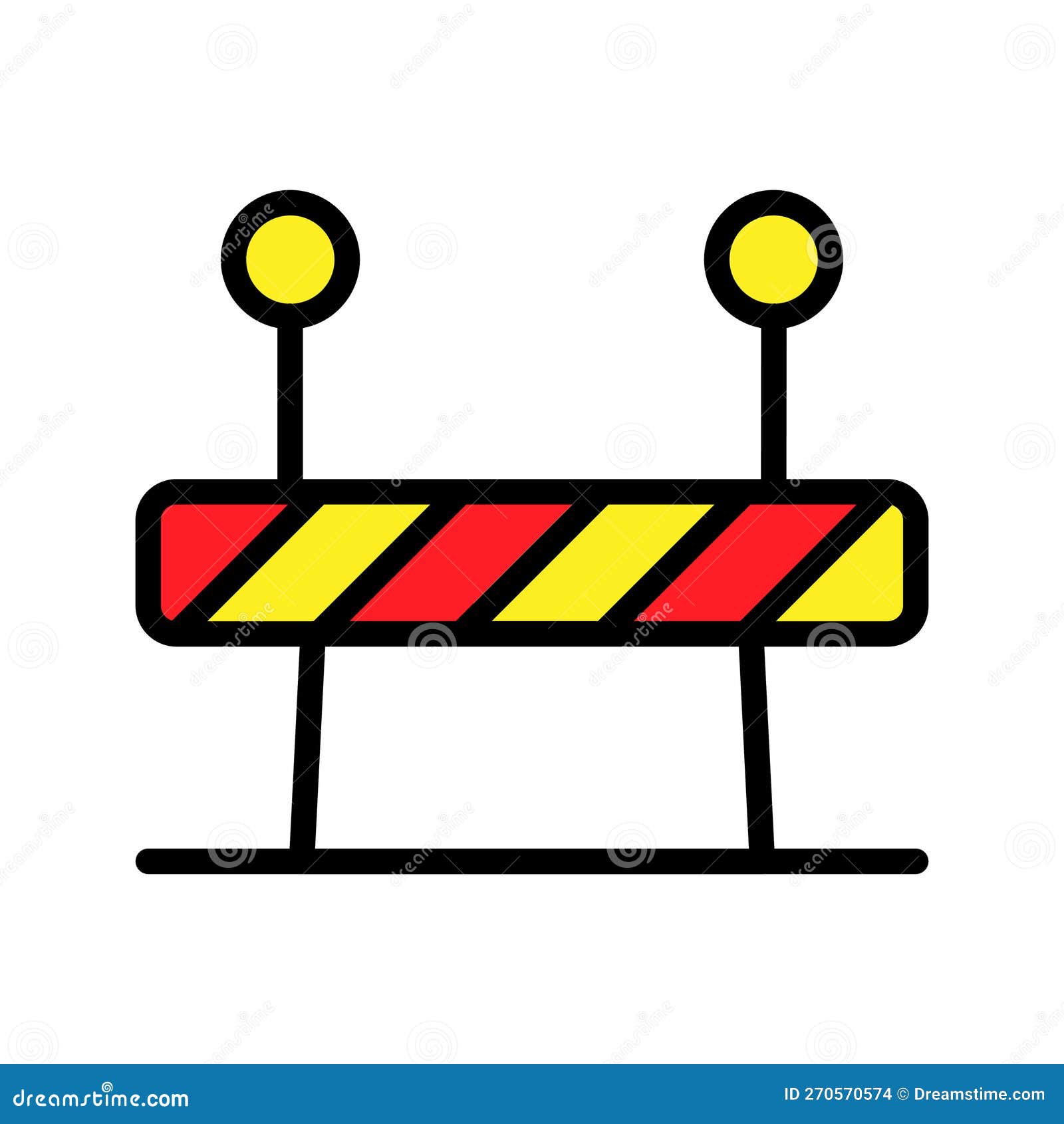 Construction Barricade Icon Line Isolated on White Background. Black