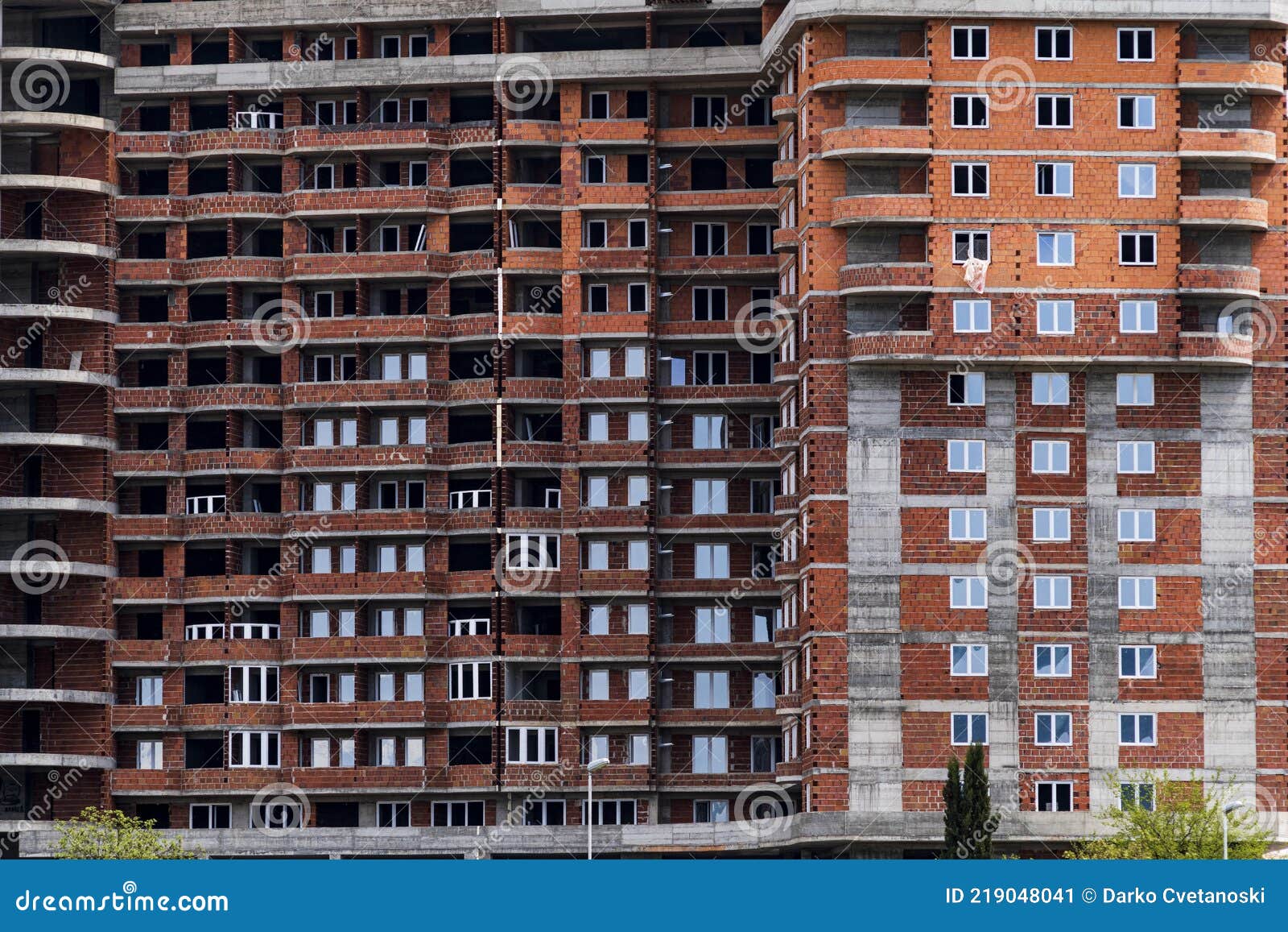 Construction of a Building with Many Living Quarters. Stock Image