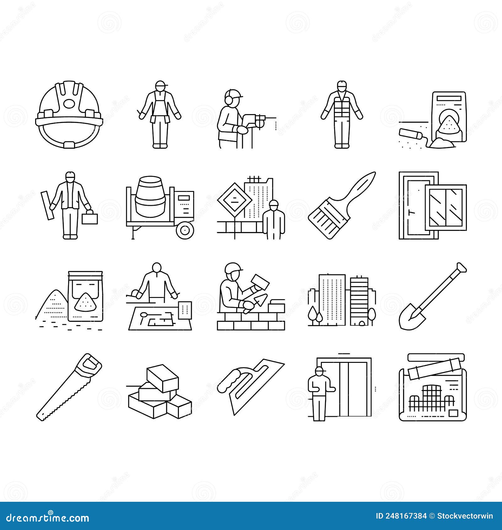 construction building and repair icons set 