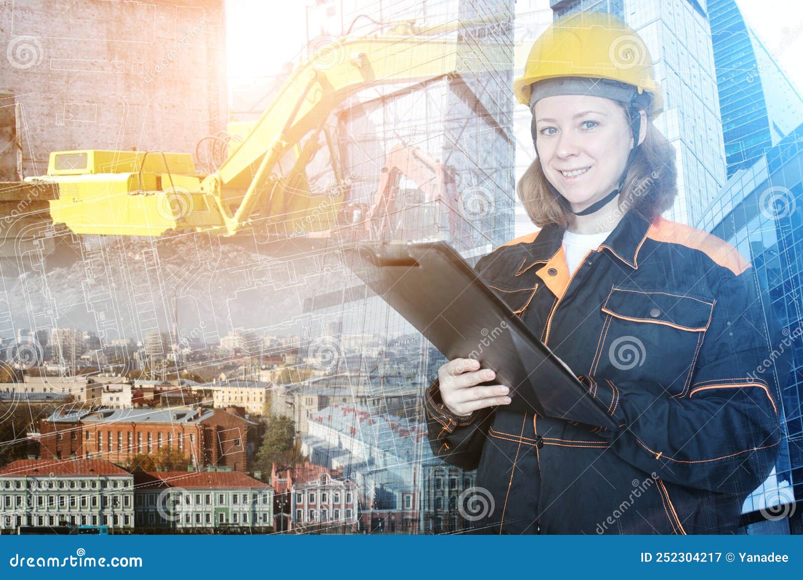 Construction of Buildings and Structures, an Engineer in a Hard Hat at