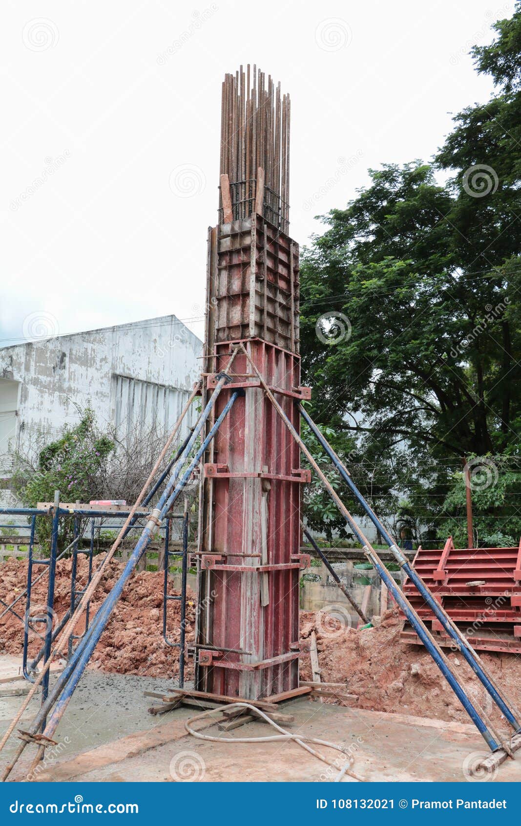 Construction Bunting in Building Site Workplace Stock Image Image of