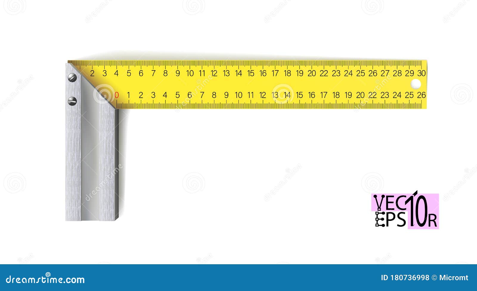 Construction Carpentry Triangle or Steel Square Tool Isolated on a