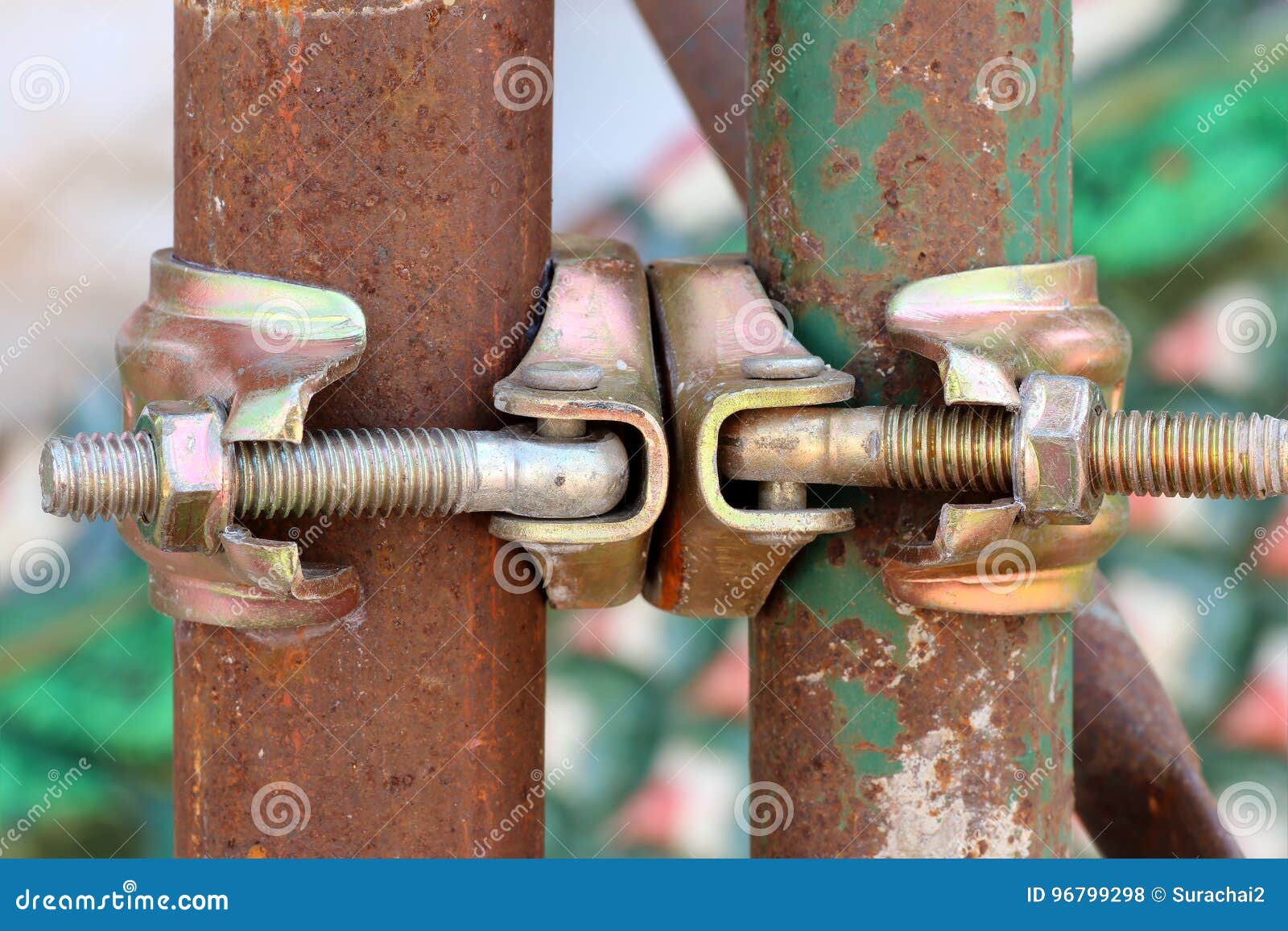 Construction Clamp, Detail of Scaffolding Joint Stock Photo Image of