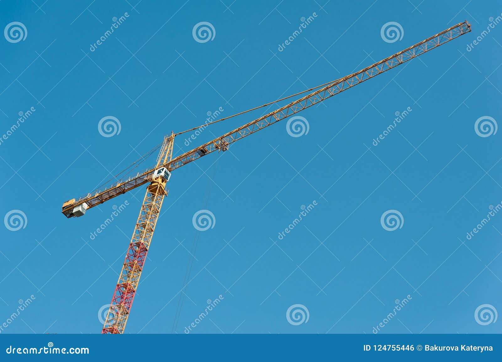 Construction Crane on a Blue Background. Stock Photo Image of crane