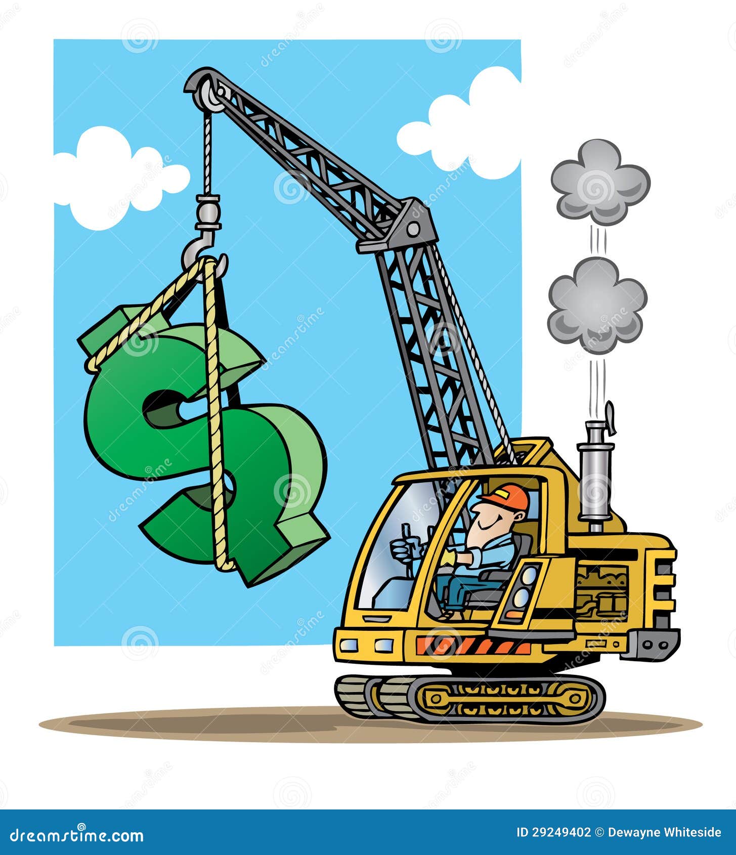 Crane Lifting Cartoon