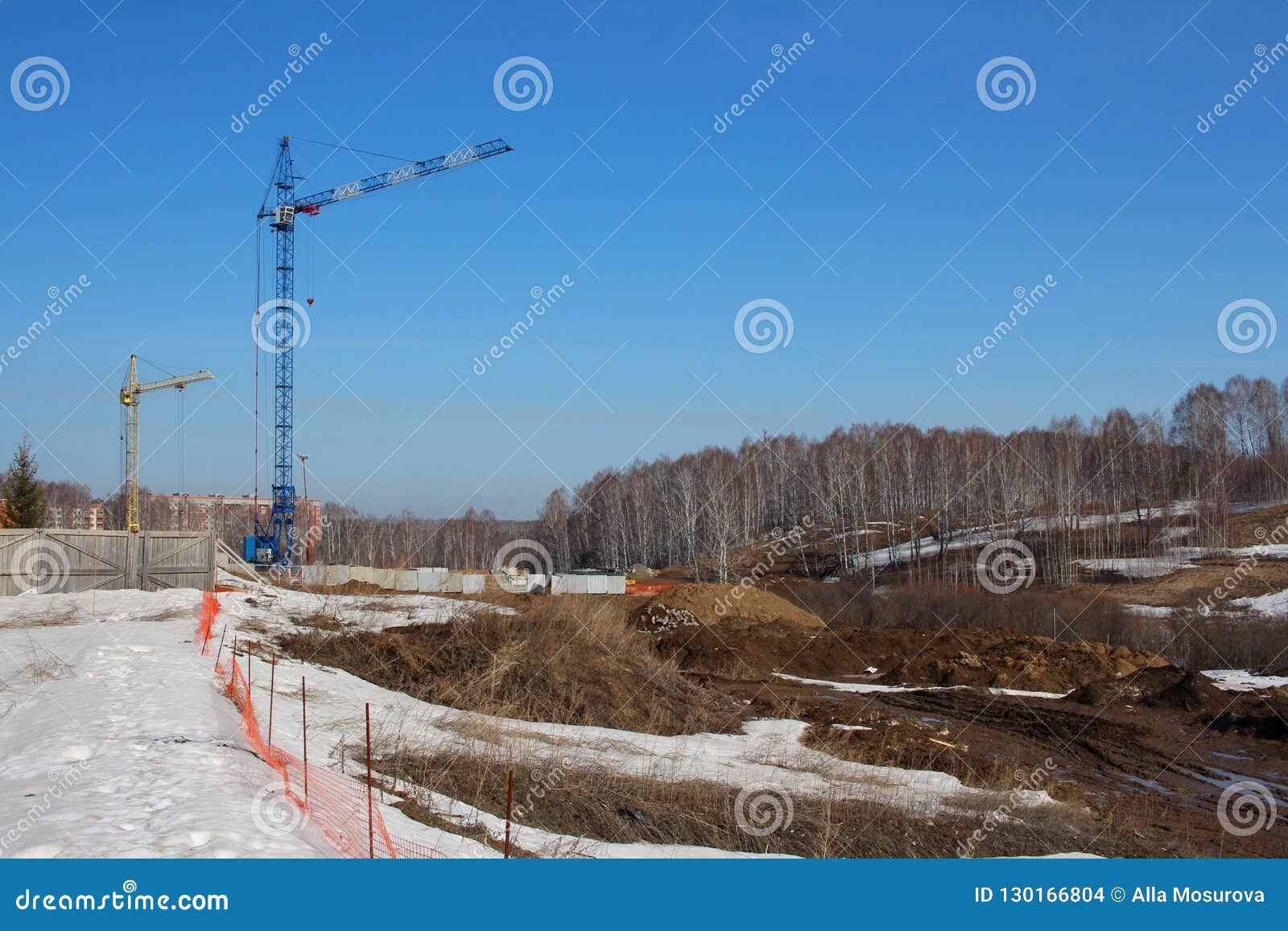 Construction Cranes Building New Buildings Development of the Land the