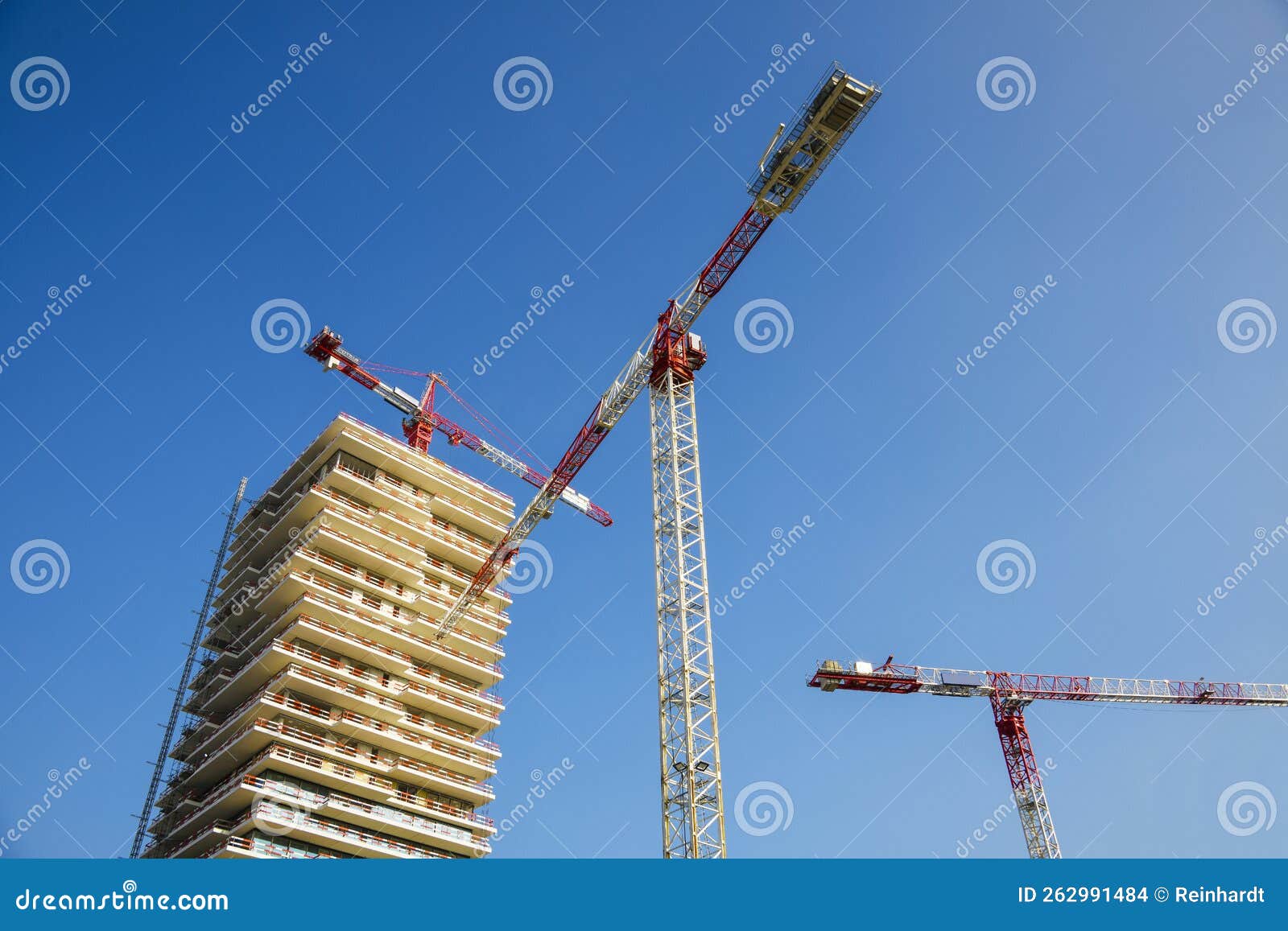 Construction Cranes at a House Building Site Stock Photo Image of