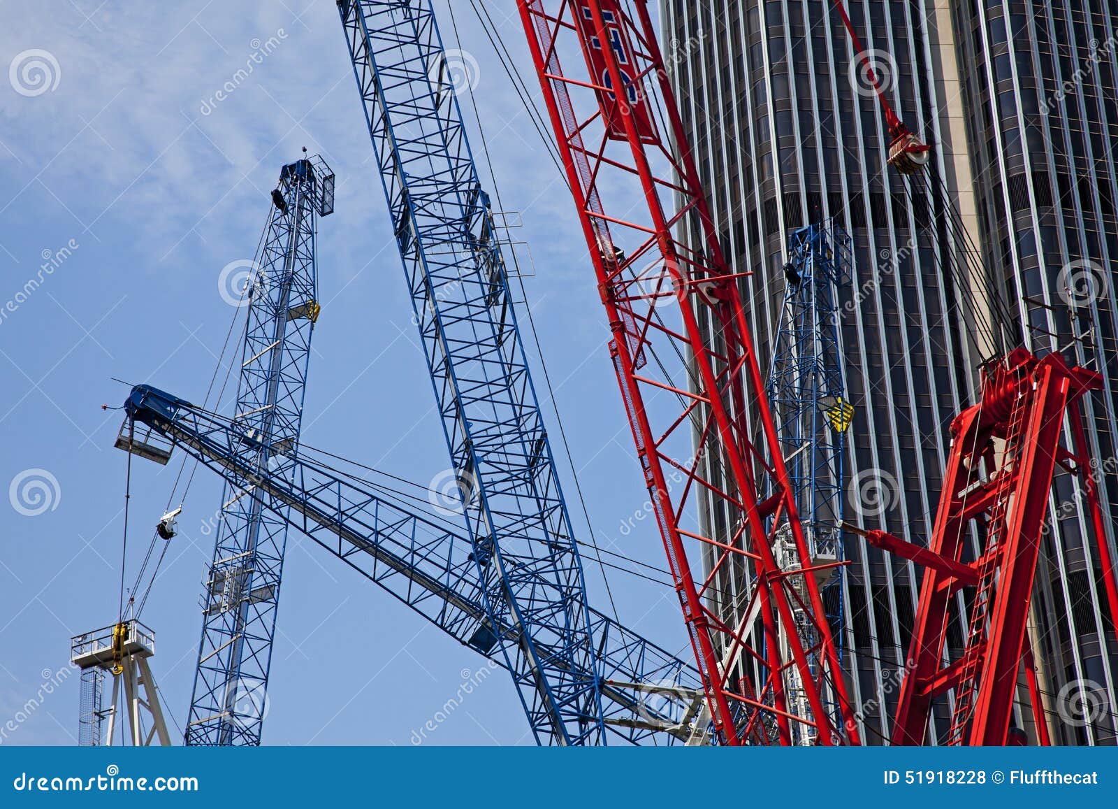 Construction Cranes, London. Stock Photo Image of skyscraper, construction 51918228