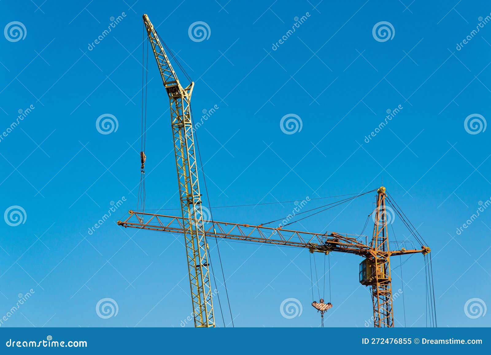 Construction Cranes on Sky Background. Construction Cranes for Heavy
