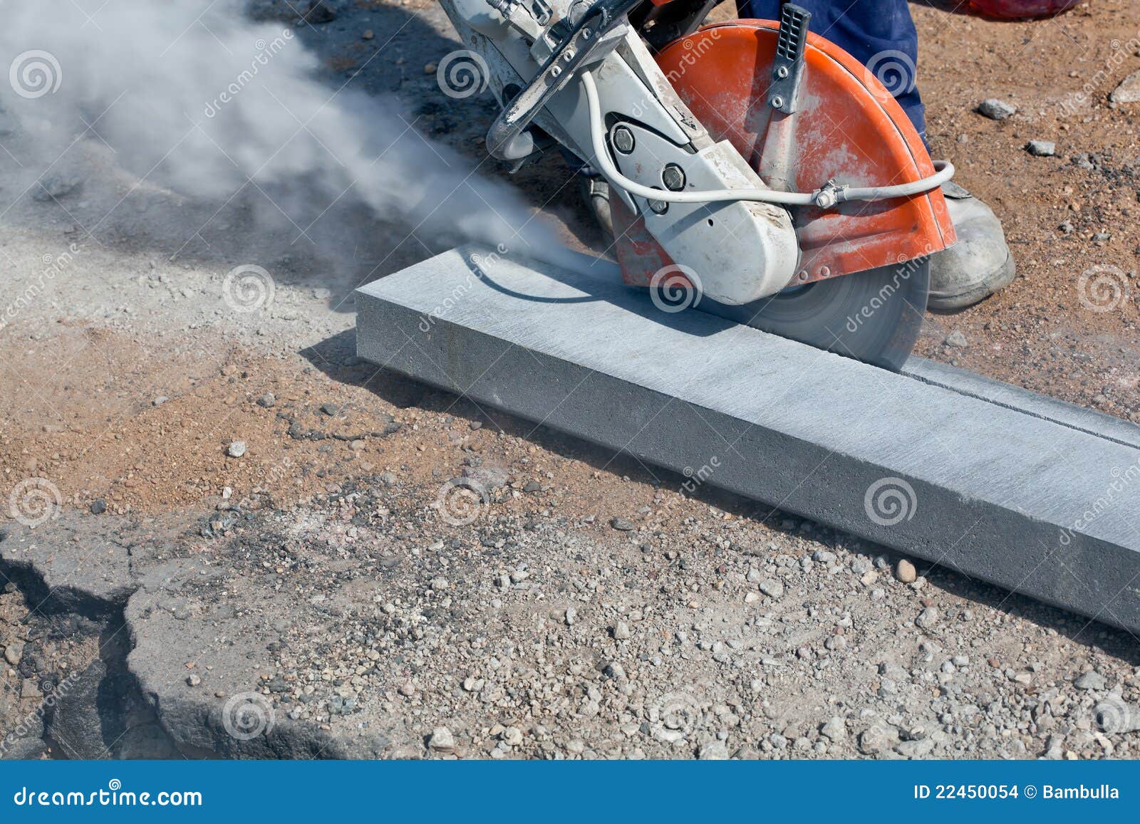Construction cutting works stock photo. Image of curb 22450054