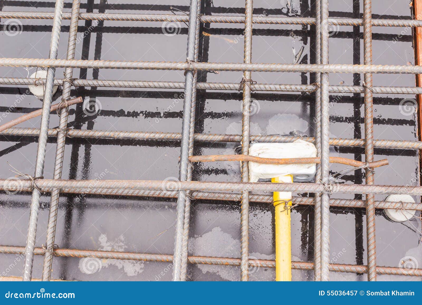 Construction Details Electrical Box In Reinforcement Bar Of Slab Before Pouring Concrete Stock Image Image Of Reinforcement Site