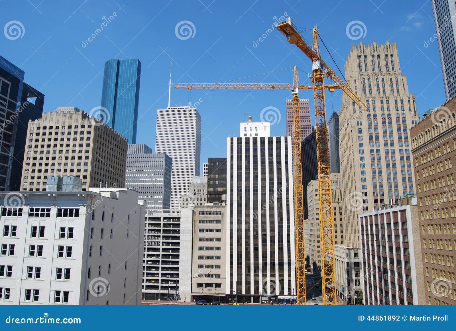 Construction in Downtown Houston, Texas. Stock Photo Image of