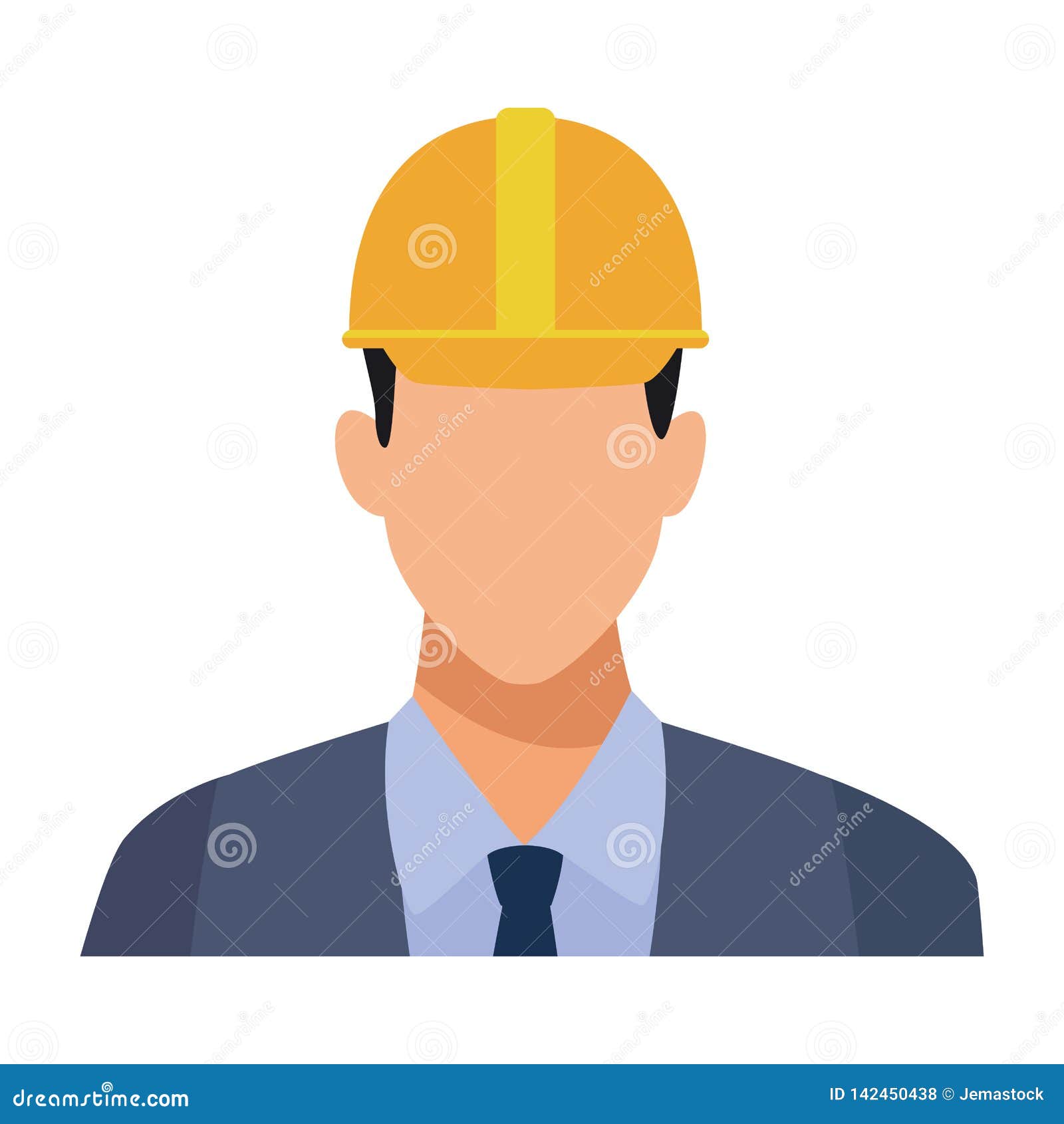 Construction Engineer Avatar Profile Colorful Stock Vector