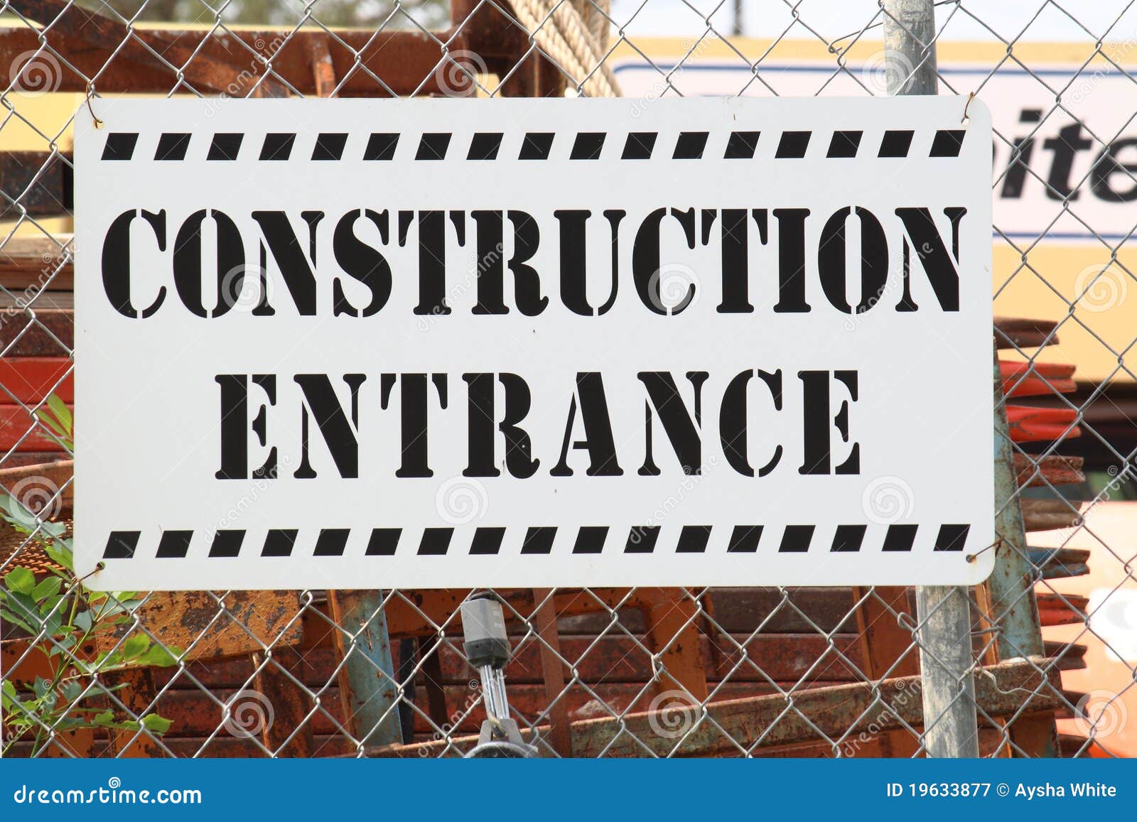 Construction entrance sign stock image. Image of build 19633877