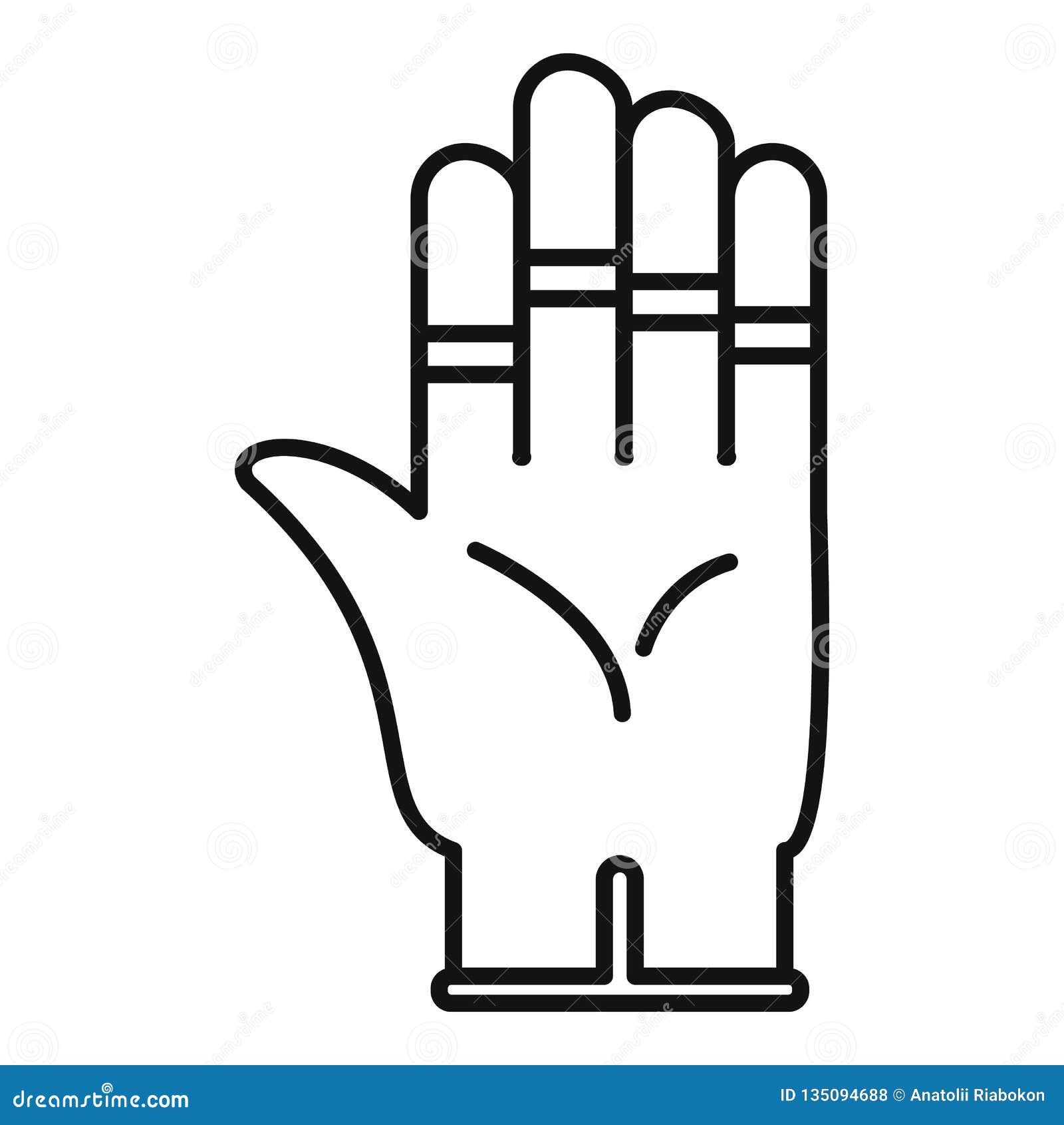 Construction Glove Icon, Outline Style Stock Vector - Illustration of ...