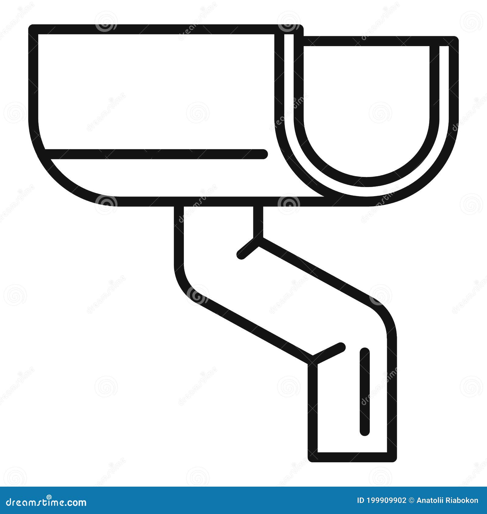 Construction Gutter Icon, Outline Style Stock Vector Illustration of