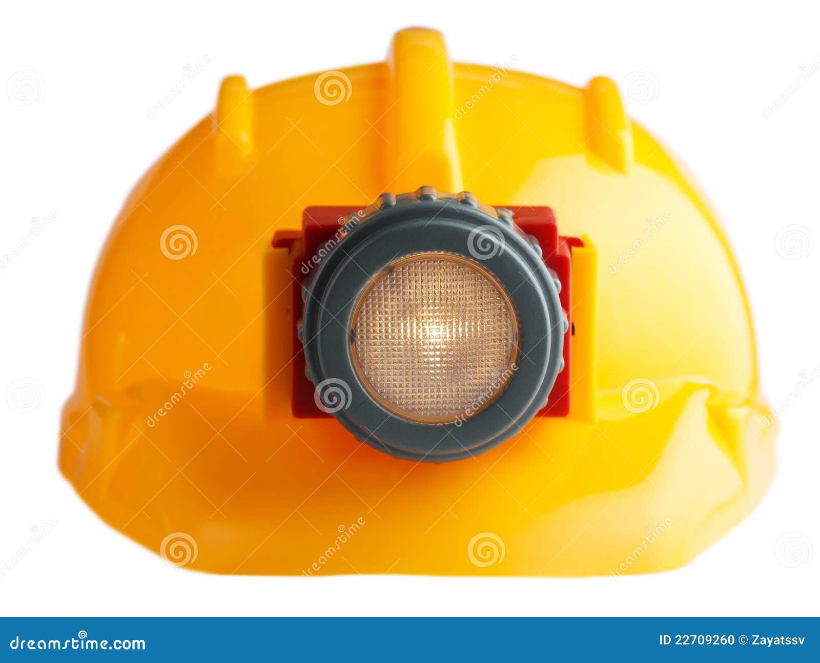 Construction Helmet with a Flashlight Stock Photo Image of protect