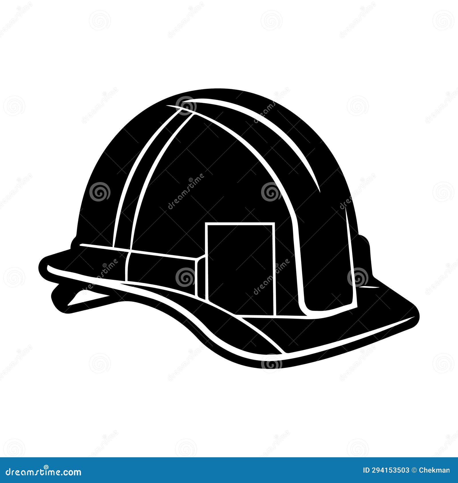 Construction Helmet Icon in Flat Style. Construction Hard Hat Icon