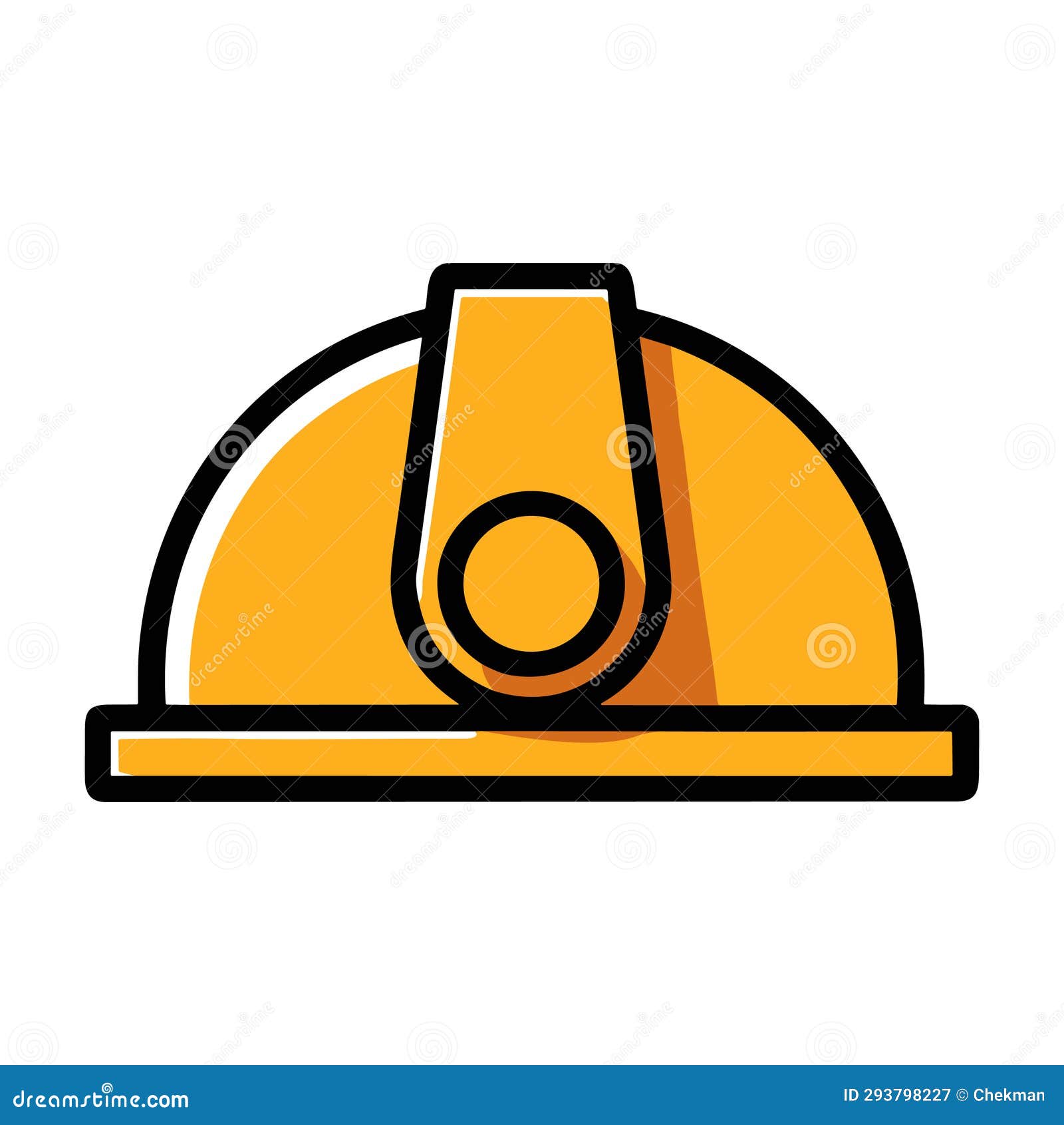 Construction Helmet Icon. Construction Hard Hat Icon. Cartoon Icon of