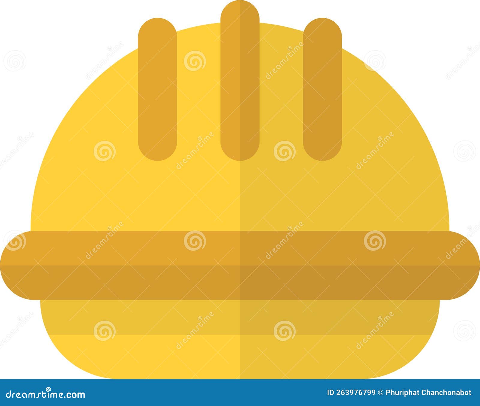 Construction Helmet Illustration in Minimal Style Stock Vector