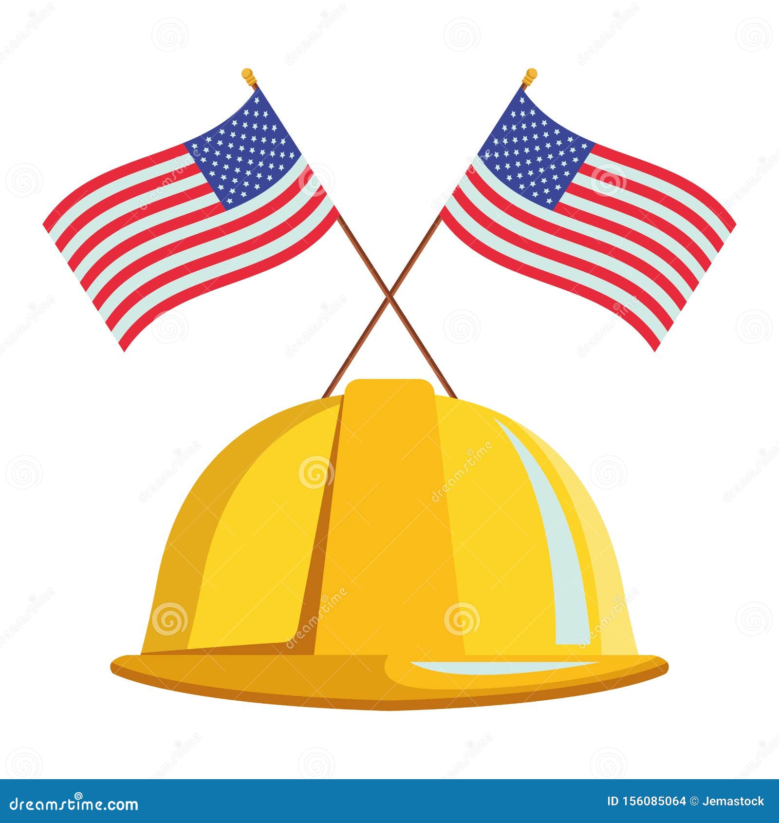 Construction Helmet with United States Flags Stock Vector ...