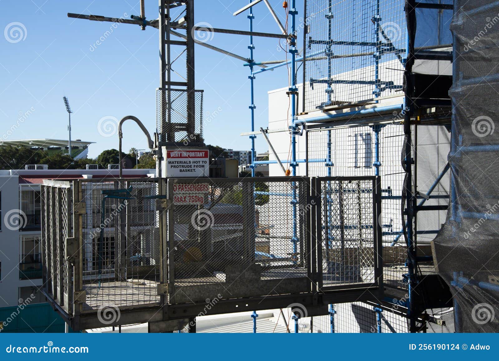 Construction Hoist editorial stock image. Image of site 256190124