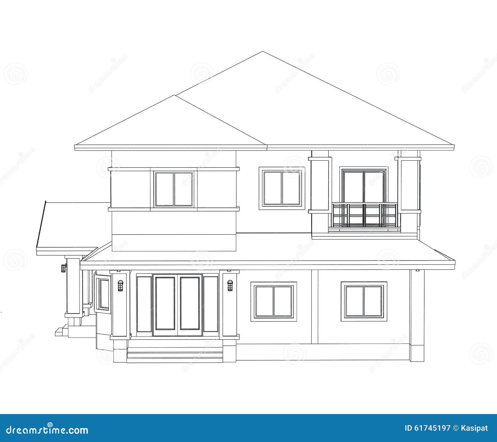 Construction Home Drawing stock illustration. Illustration of ...