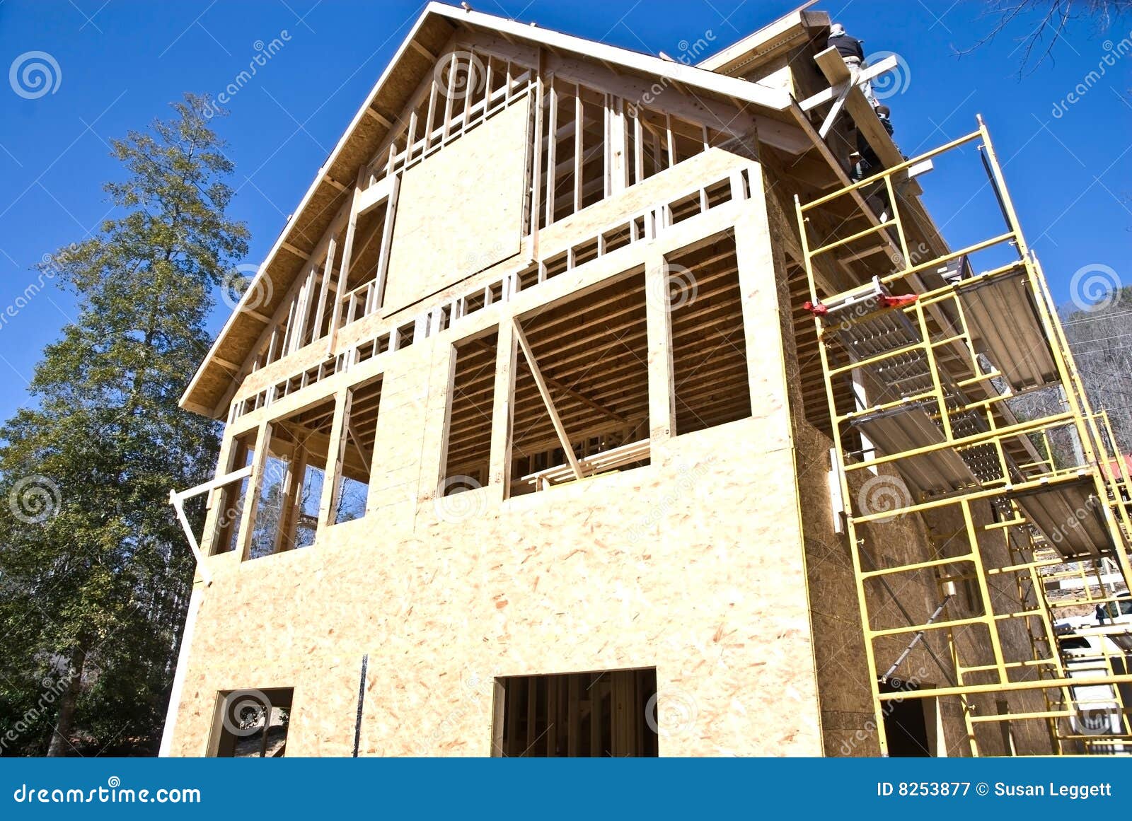 Construction/House/Scaffolding Royalty Free Stock Photography Image