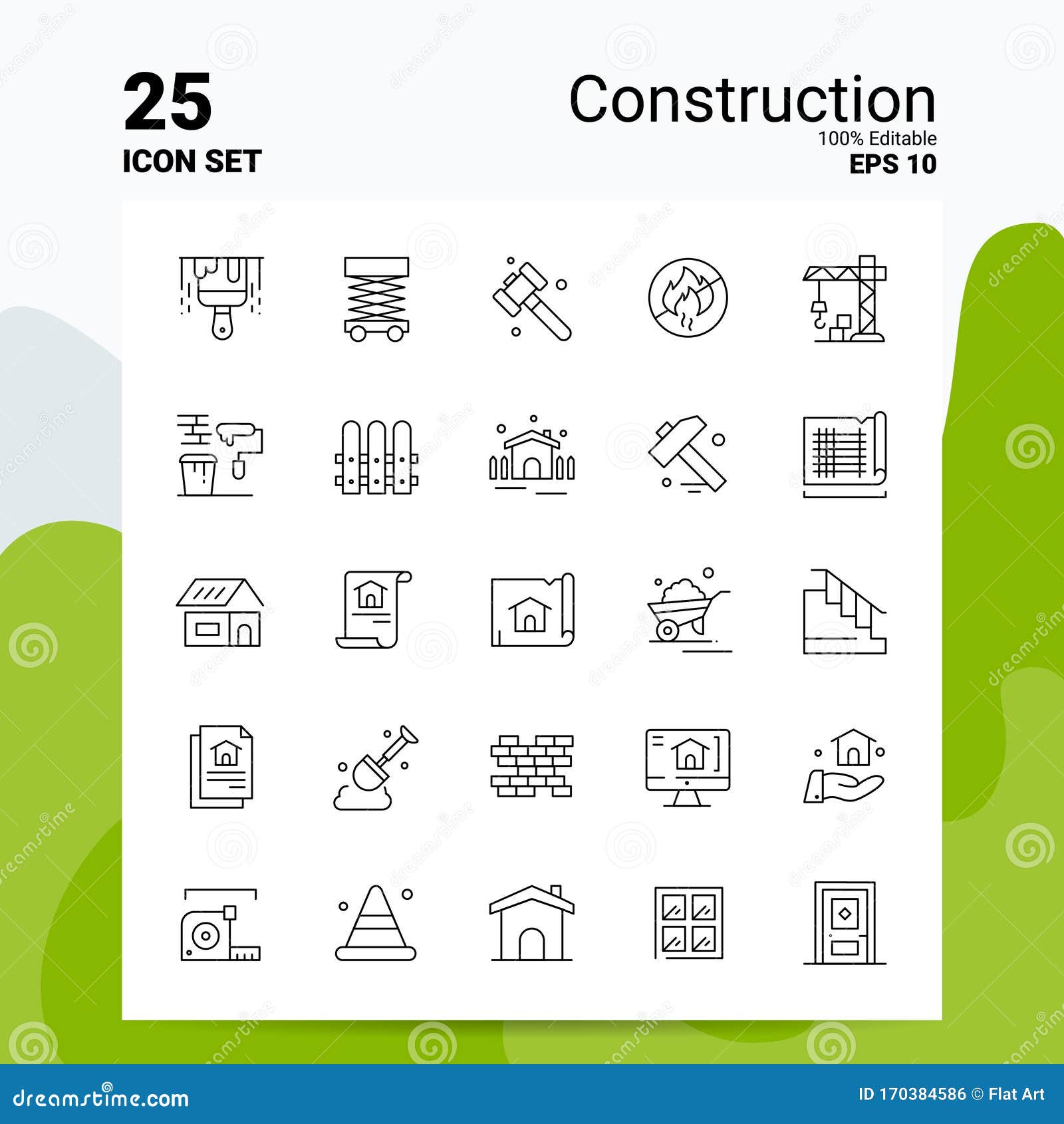 25 construction icon set. 100% editable eps 10 files. business logo concept ideas line icon 