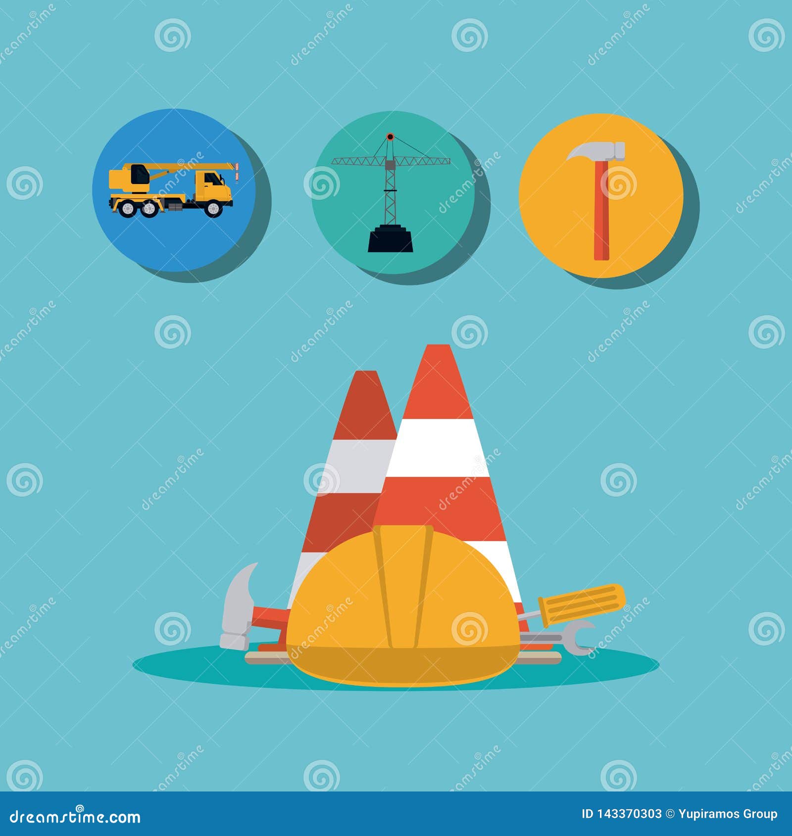 Construction Industry Concept Stock Vector - Illustration of handle ...