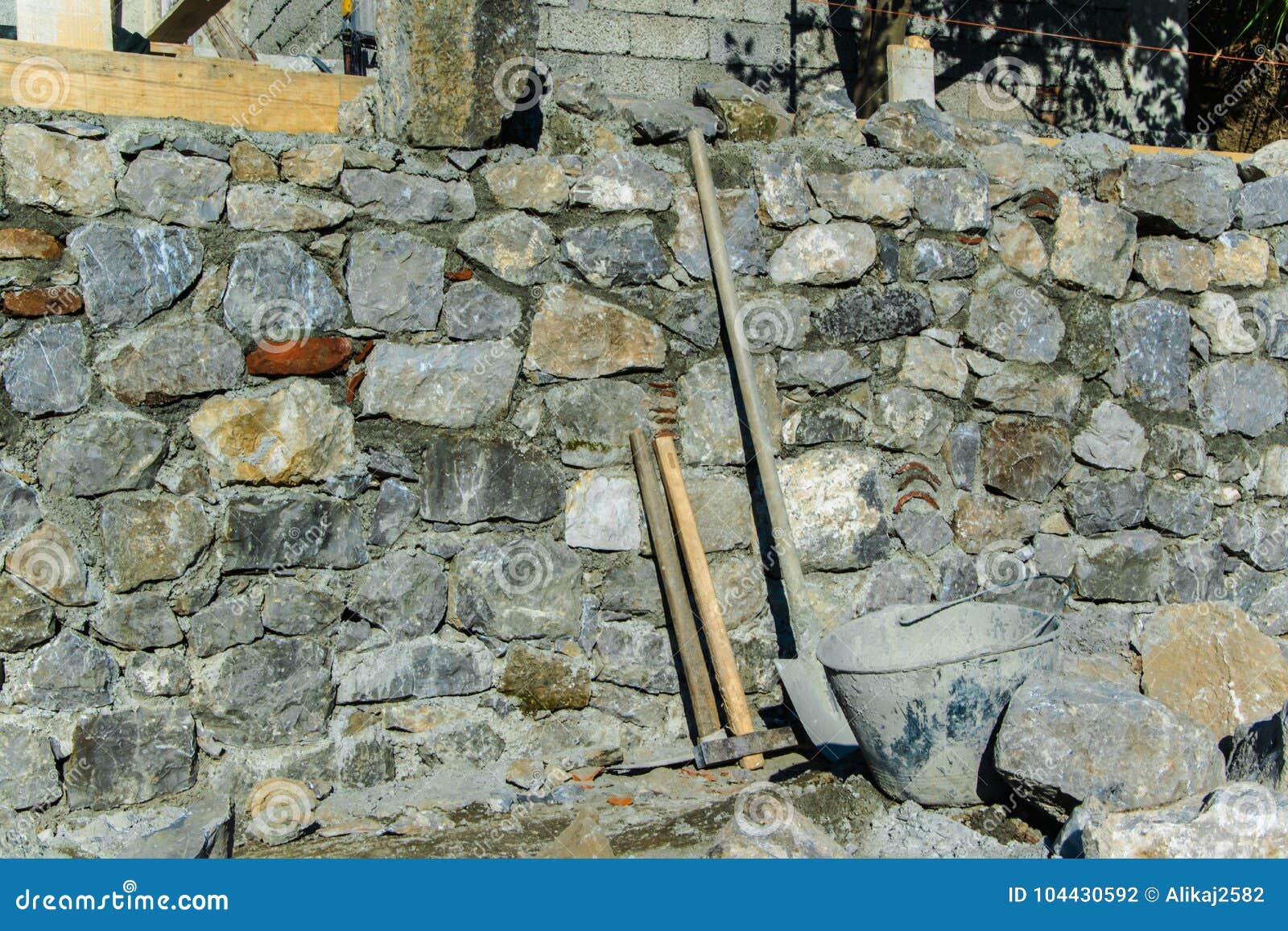 Construction Industry Stone Wall Construction and Masonry Tools Stock
