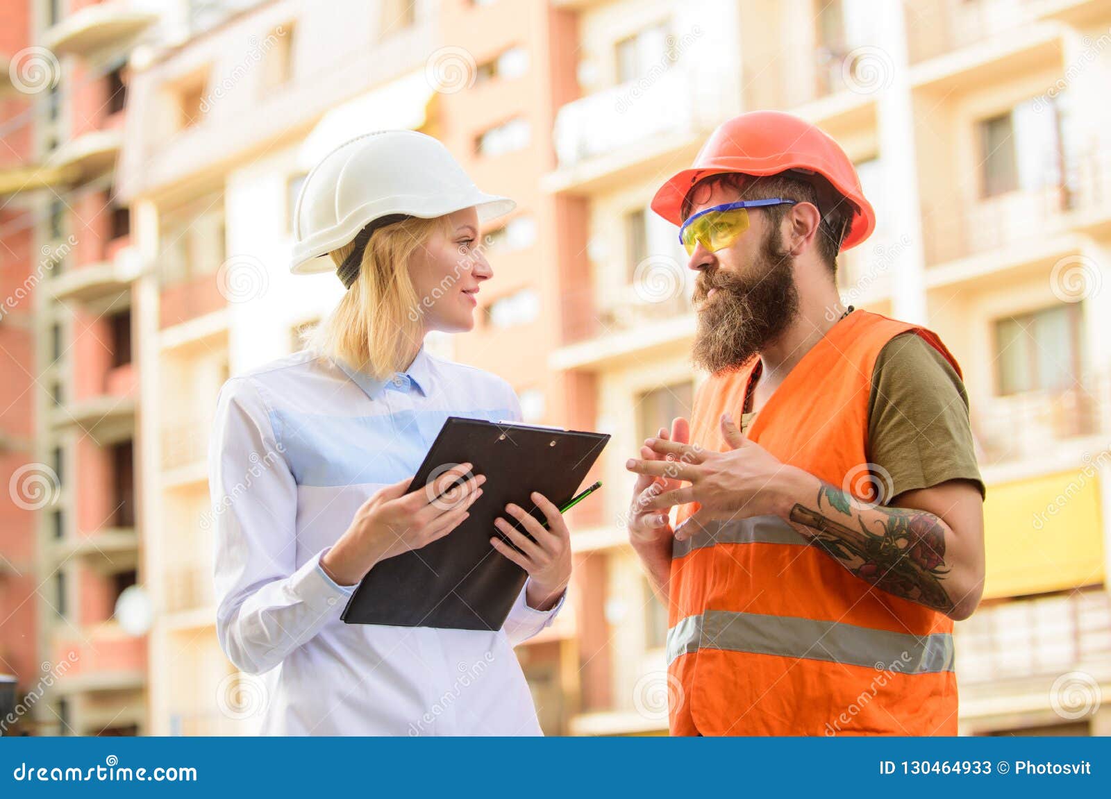 Construction Industry. Successful Deal Concept. Foreman Established