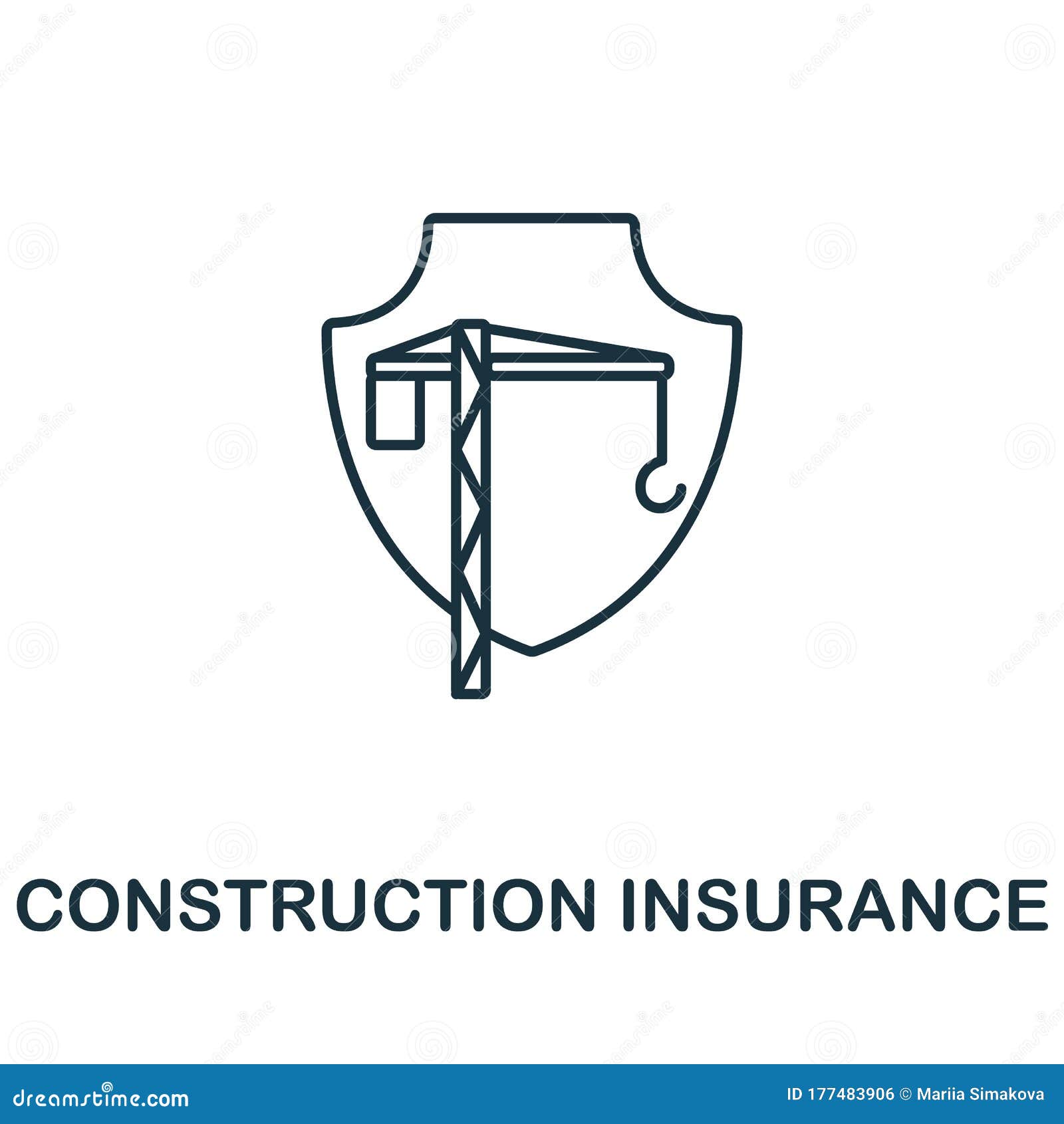 Construction Insurance Icon from Insurance Collection. Simple Line