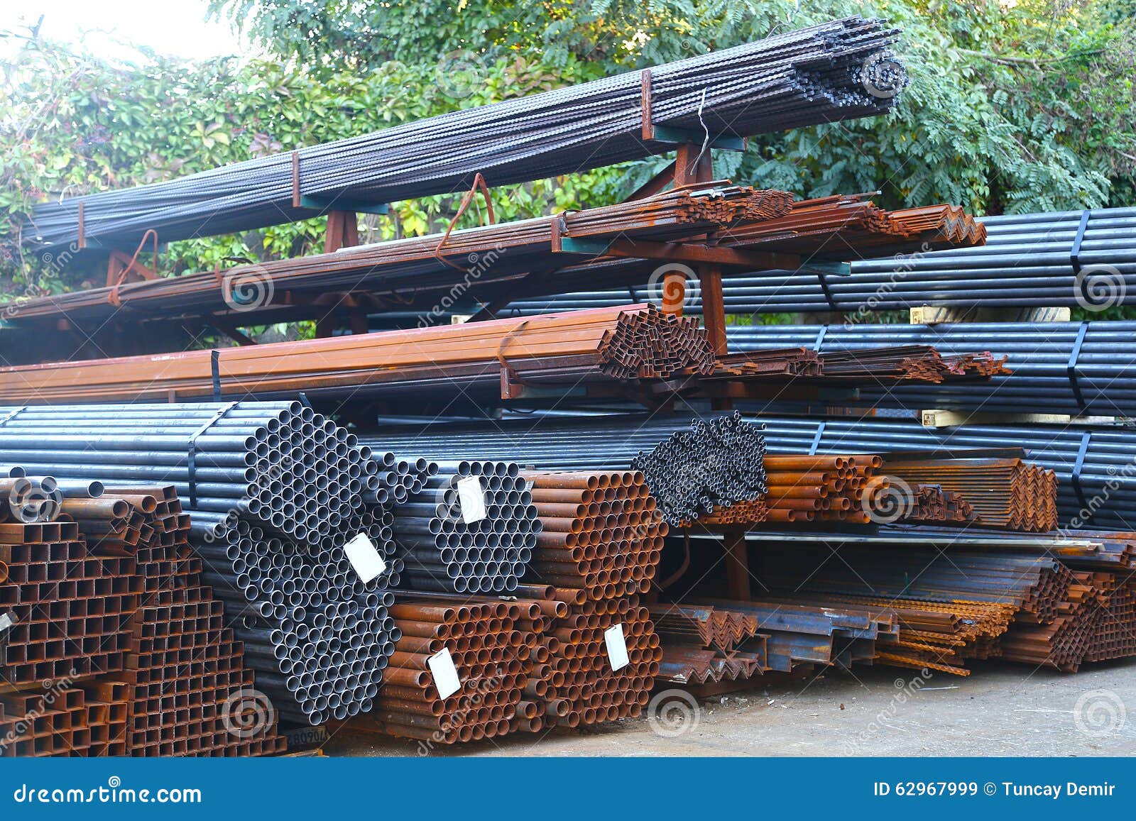 construction job site iron building materials