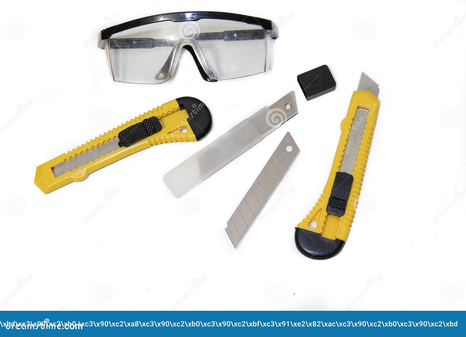 Construction Knives on a White Background Tools on a White Background