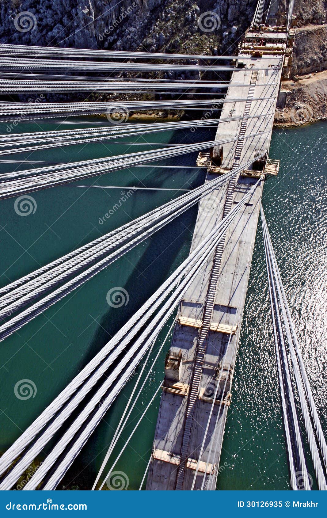 Construction of Concrete Arch Bridge Stock Image - Image of cable, krka