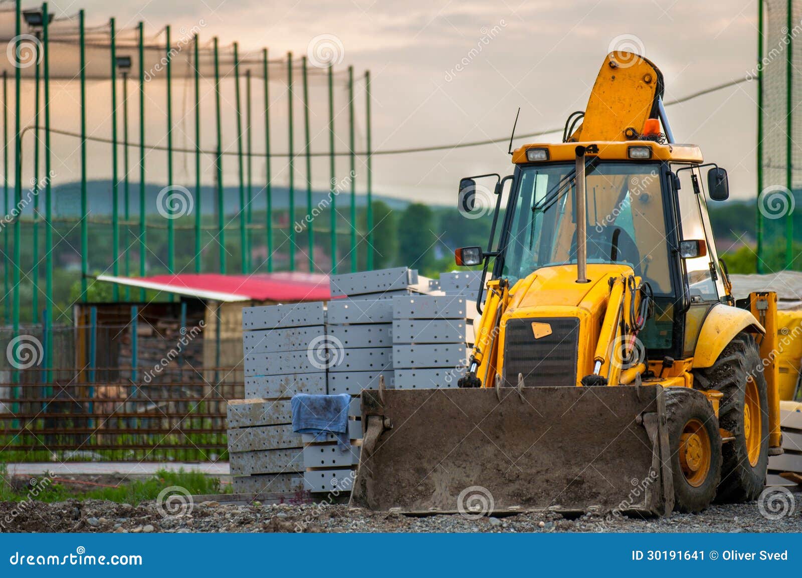Construction Machines with Beautiful Lights Stock Image Image of