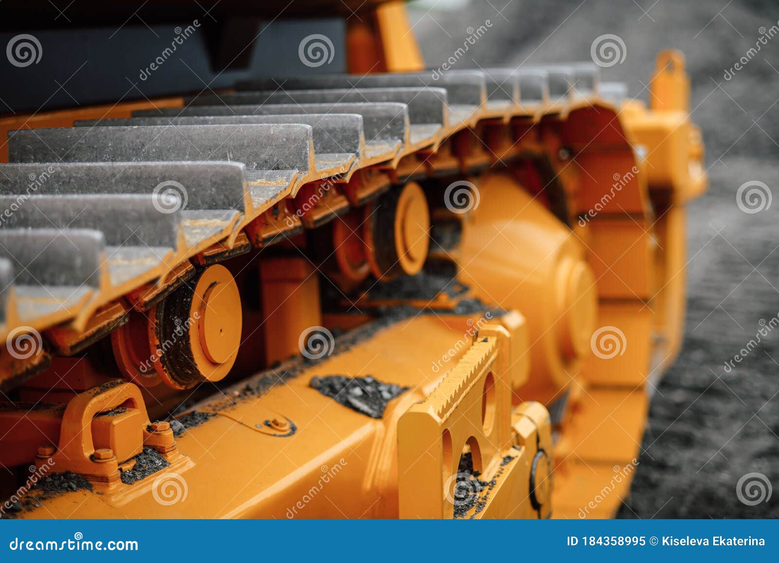 construction machinery. caterpillar part of construction equipment close-up.