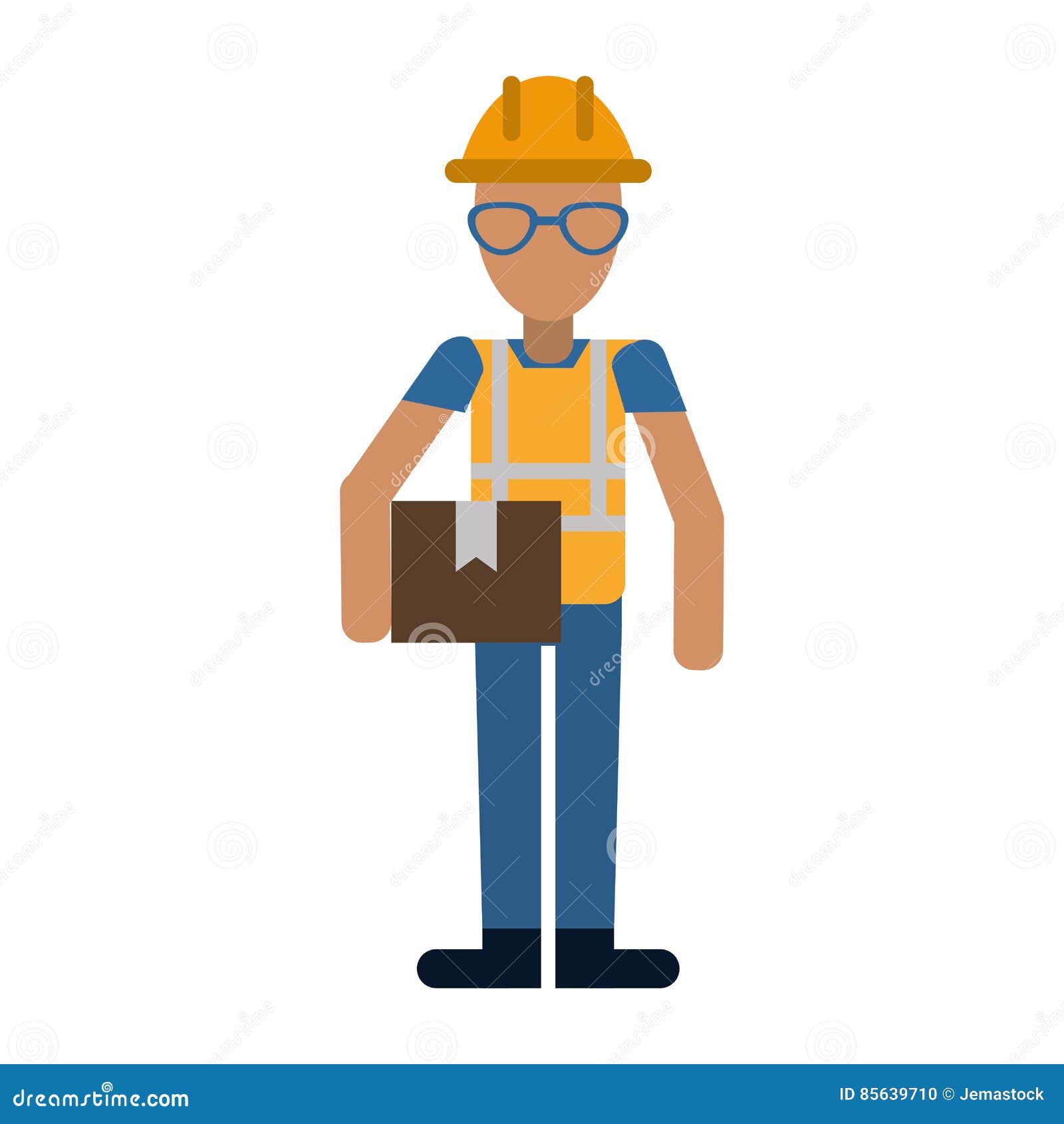 Construction Man Glasses Helmet Box Stock Vector - Illustration of  accessories, problem: 85639710