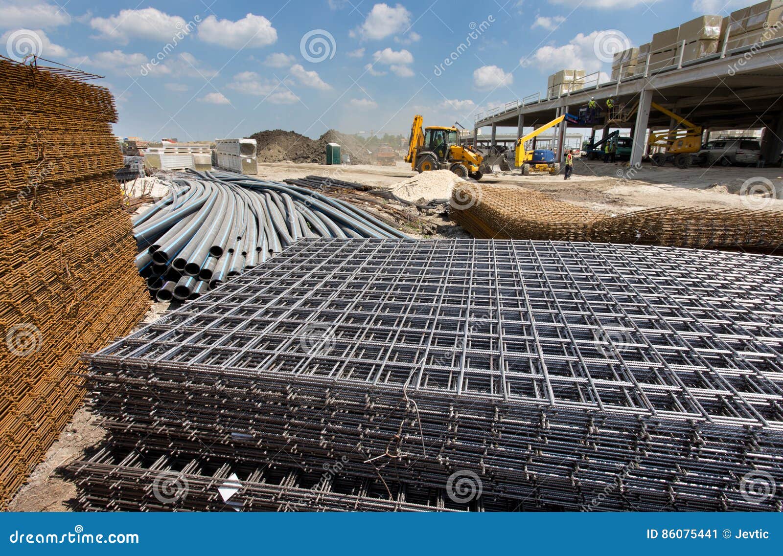 construction material at building site
