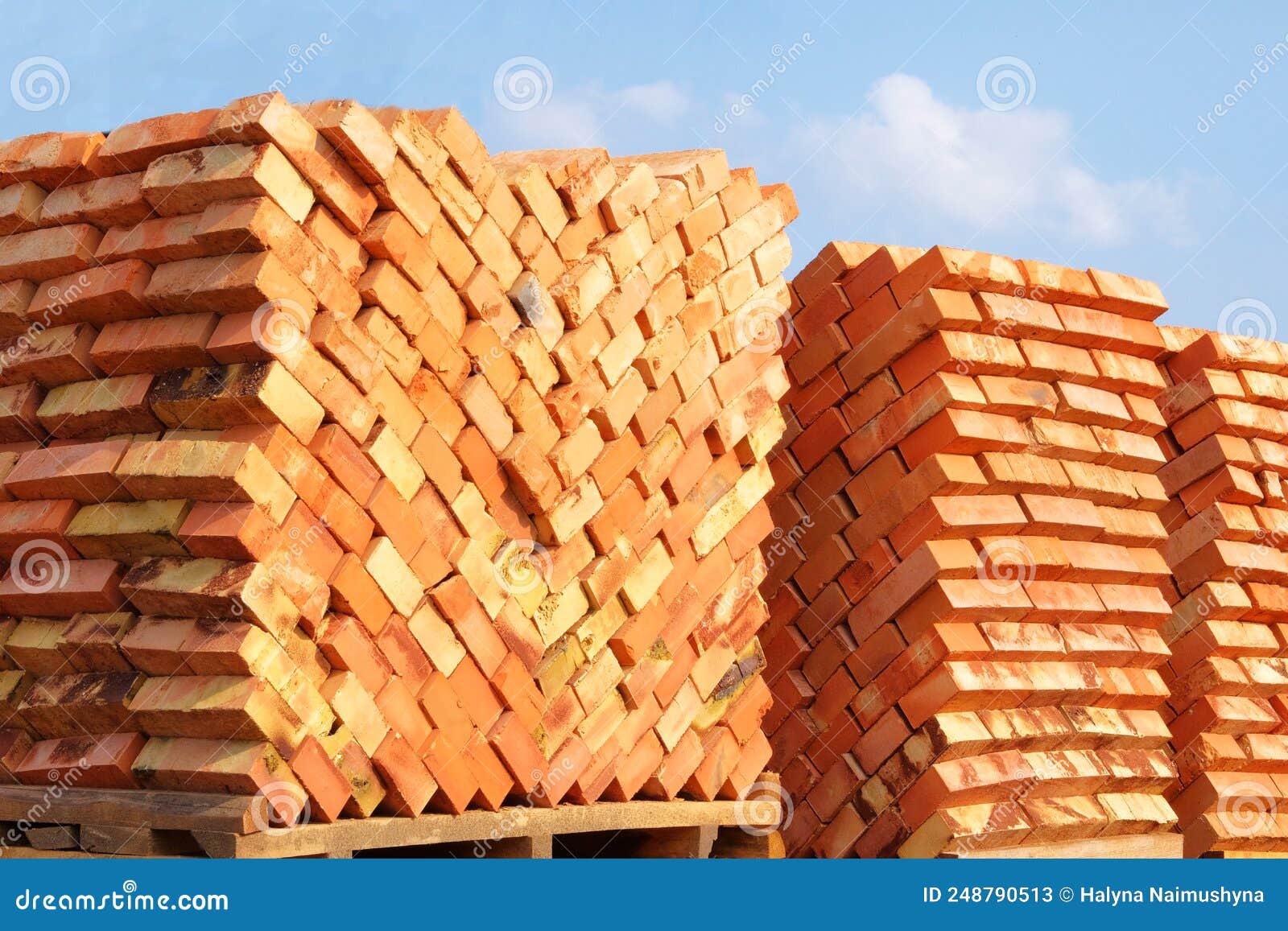 Construction Materials. Building Materials for Construction of Residential Complex. Pile of
