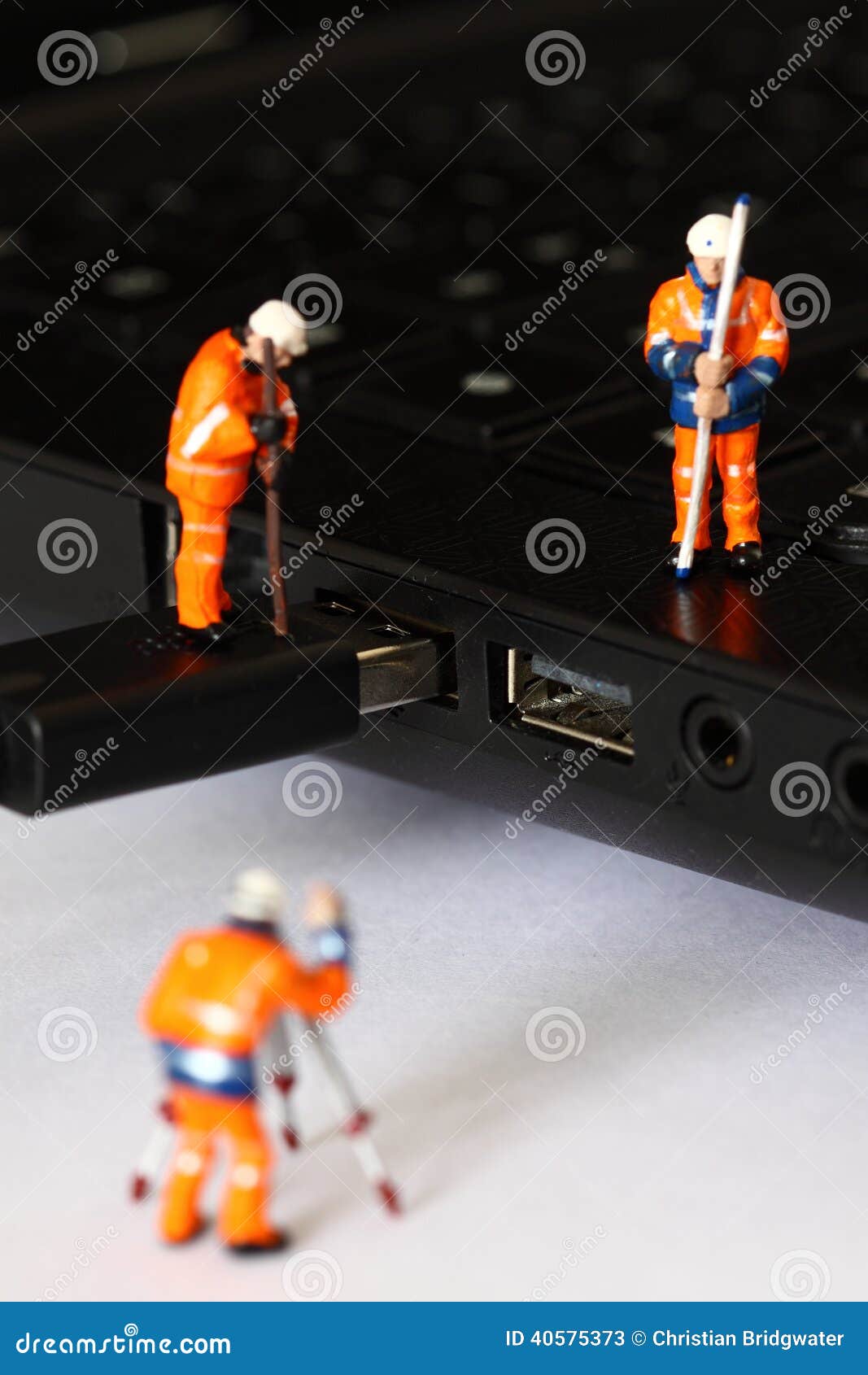 Construction Model Workers USB Cable C Stock Image Image of