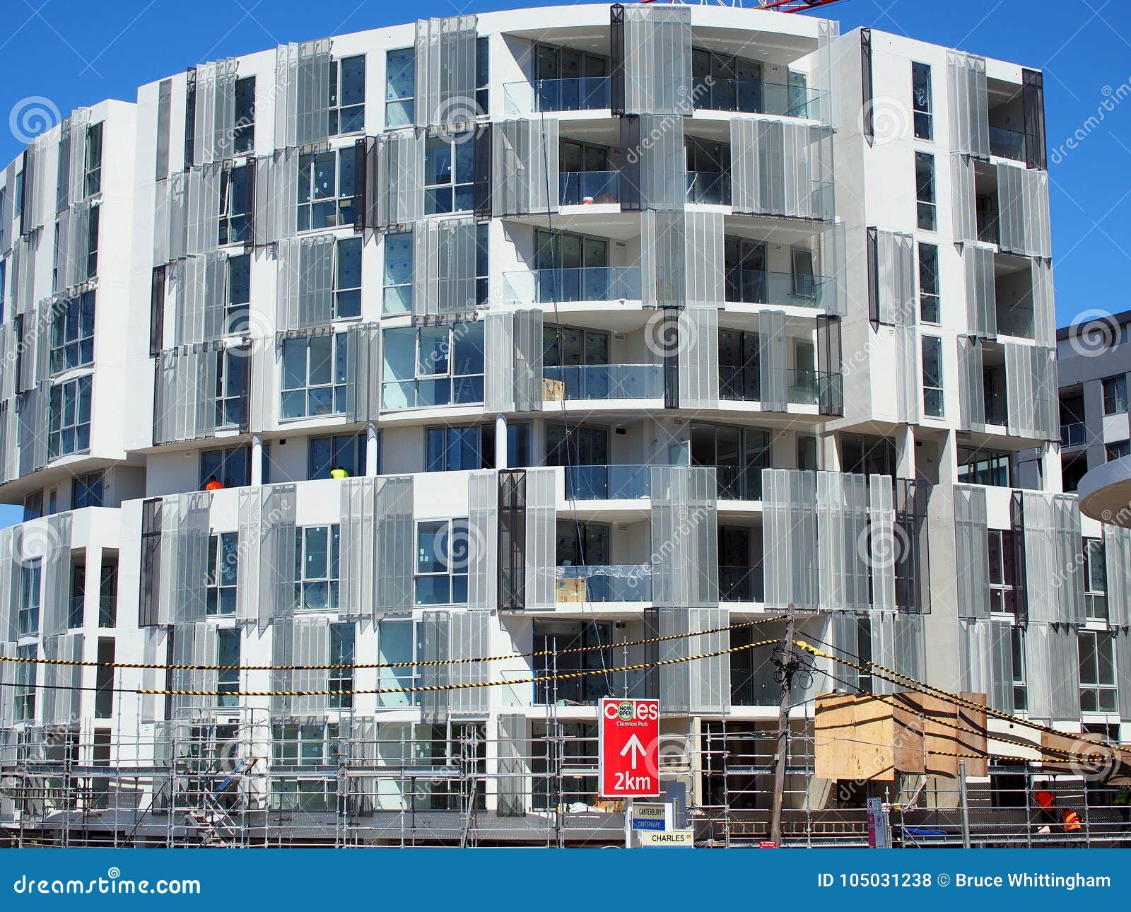 Construction, Modern Oval Multi Level Apartment Building Editorial