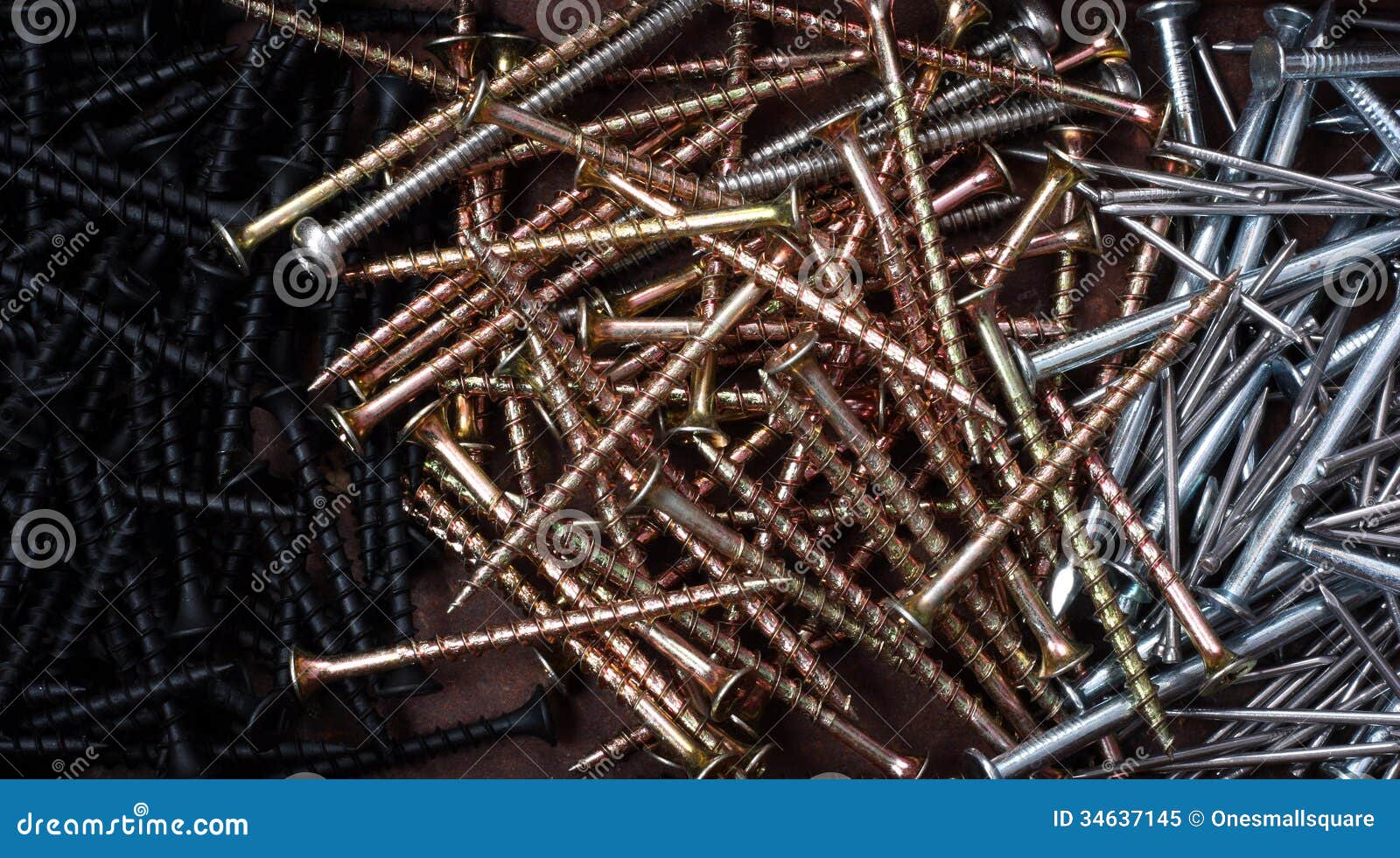 Construction Nails and Screws Background Stock Image Image of nails