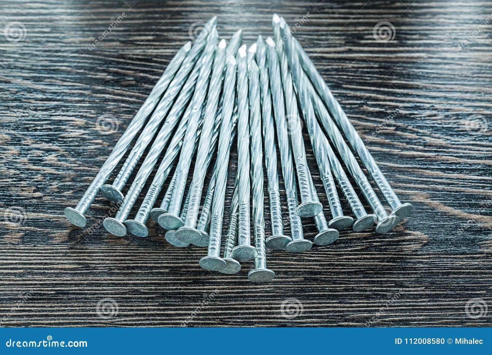 Construction Nails on Wooden Board Stock Photo Image of nails, wooden 112008580
